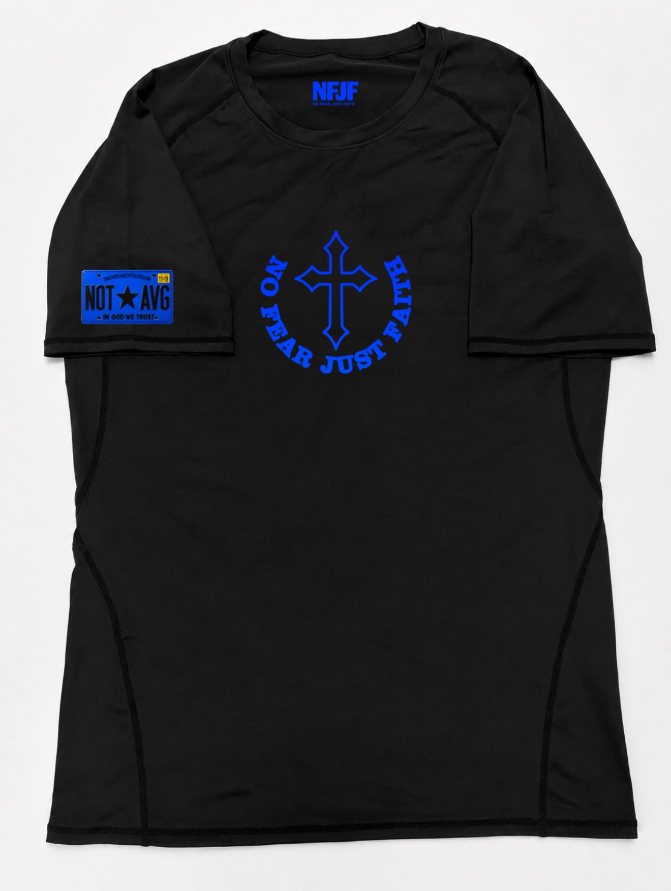 “NOT AVG” Blue Compression Shirt