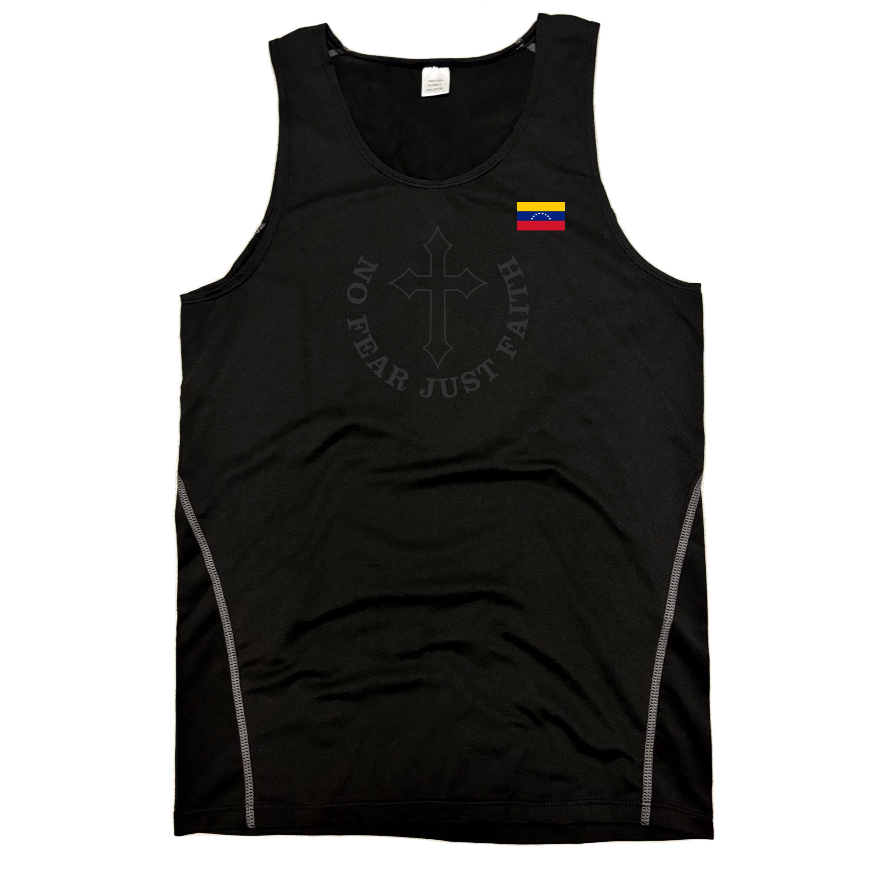 Black on Black Flag Series Compression Tank Tops