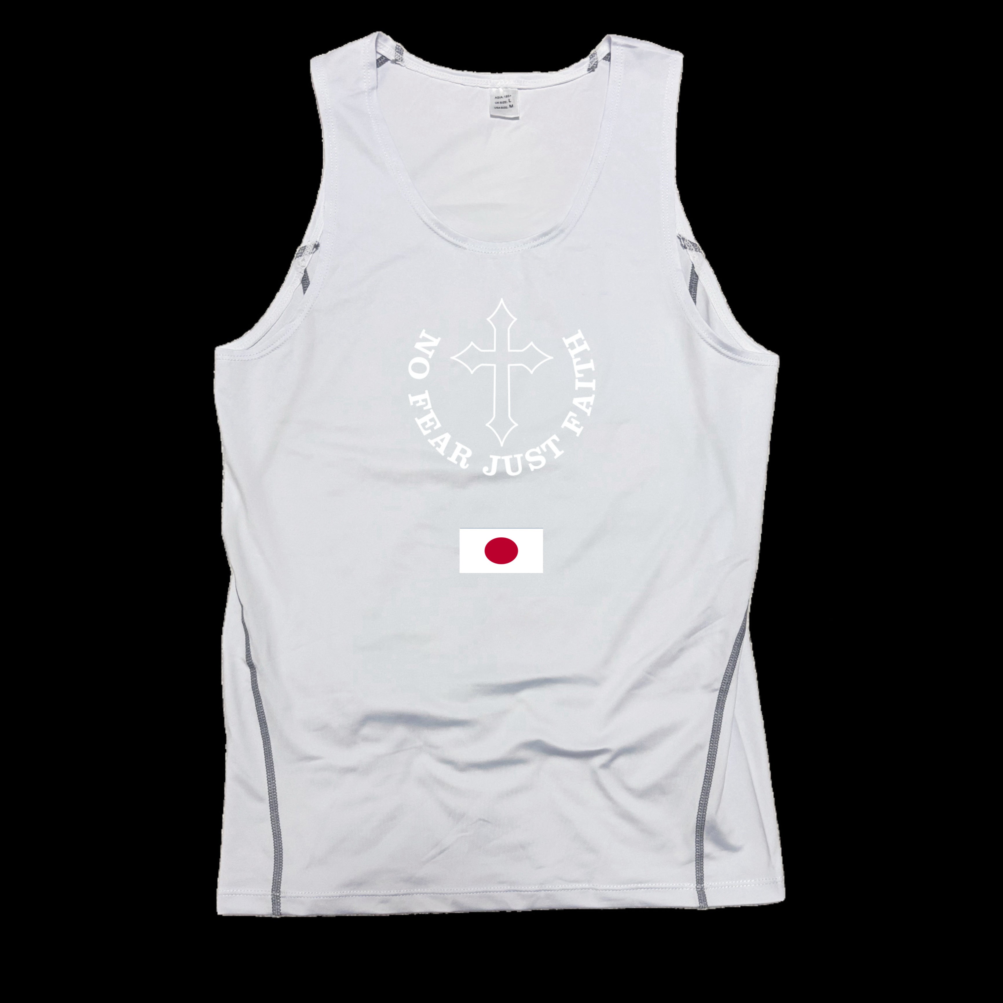 Centered white Flag Series Compression Tank Top- all countries