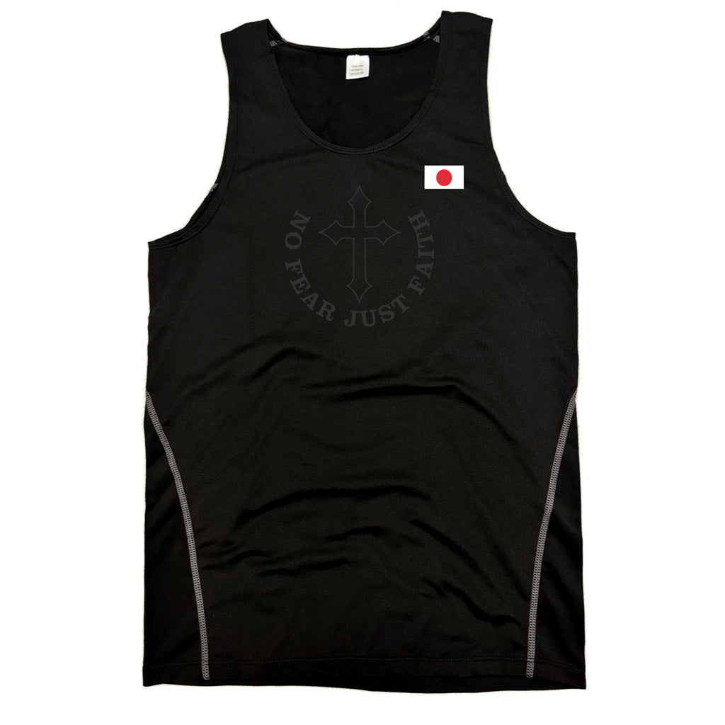 Black on Black Flag Series Compression Tank Tops