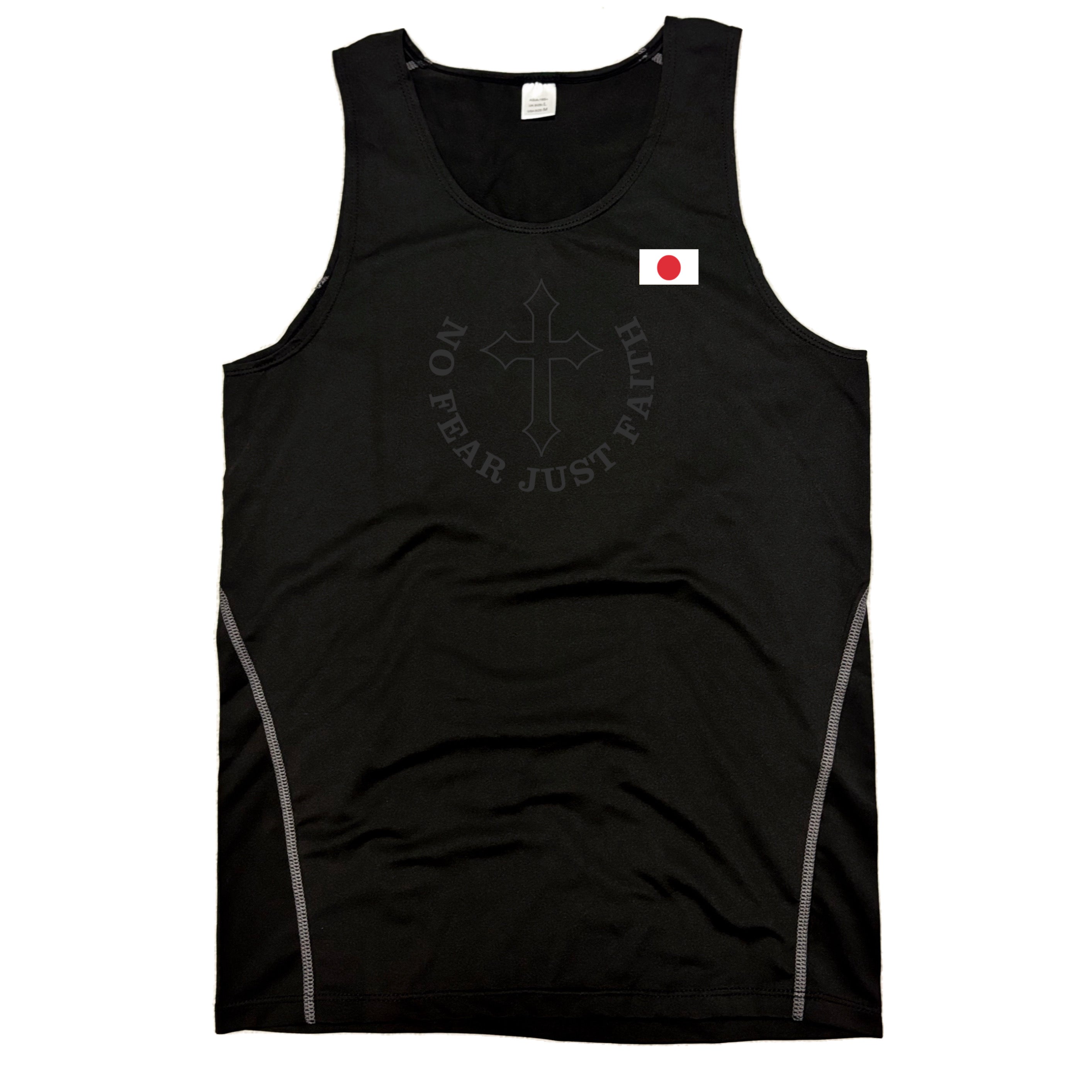 Black on Black Flag Series Compression Tank Tops