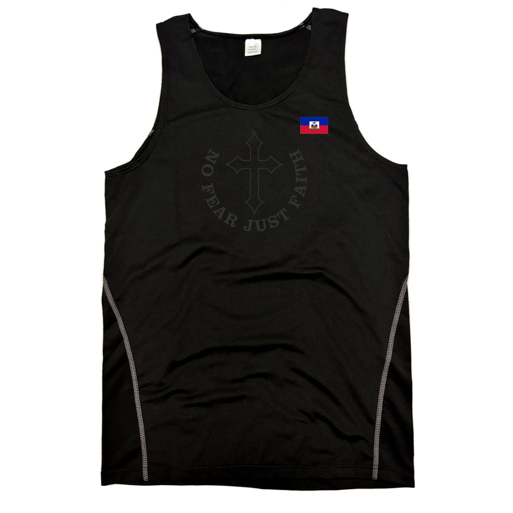 Black on Black Flag Series Compression Tank Tops