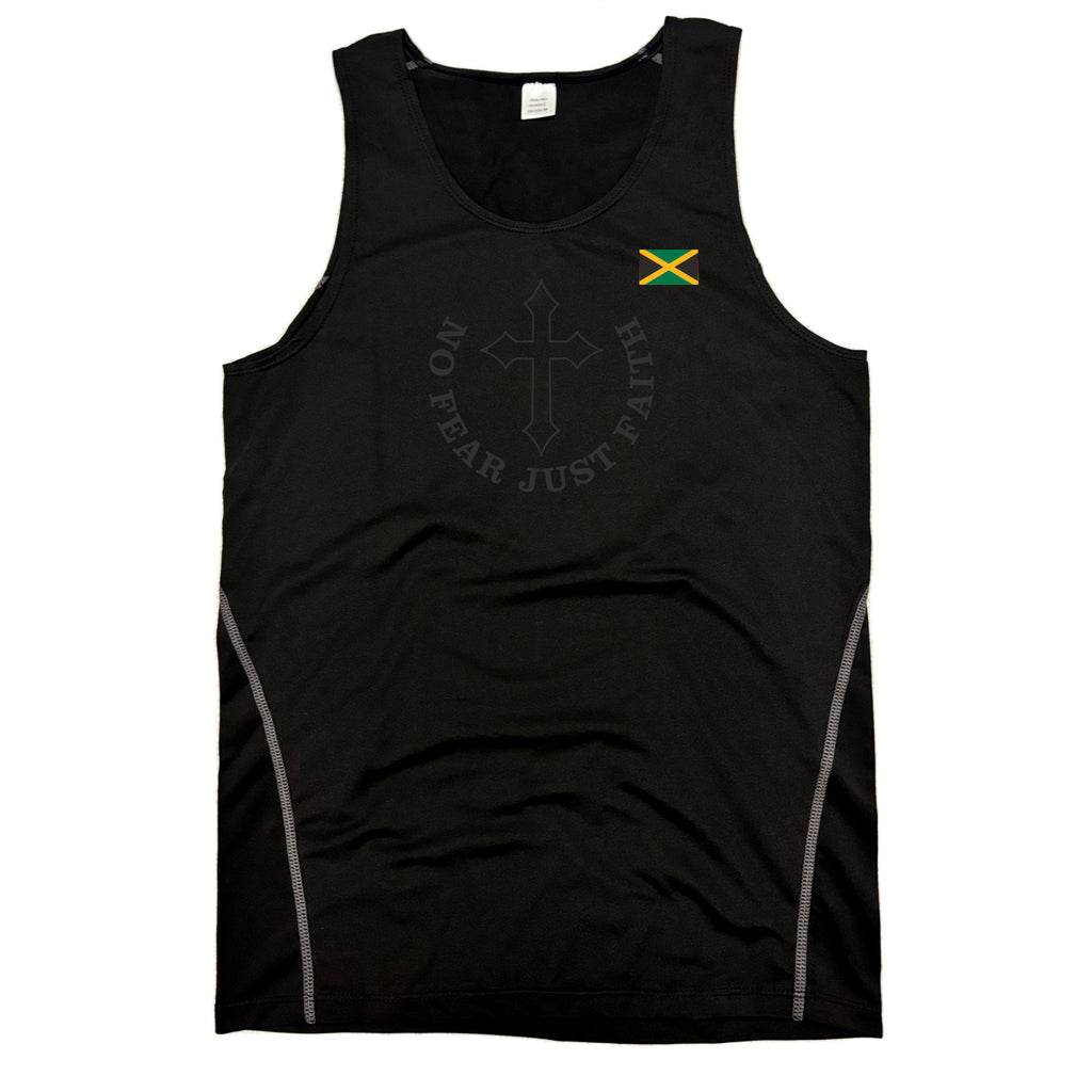 Black on Black Flag Series Compression Tank Tops