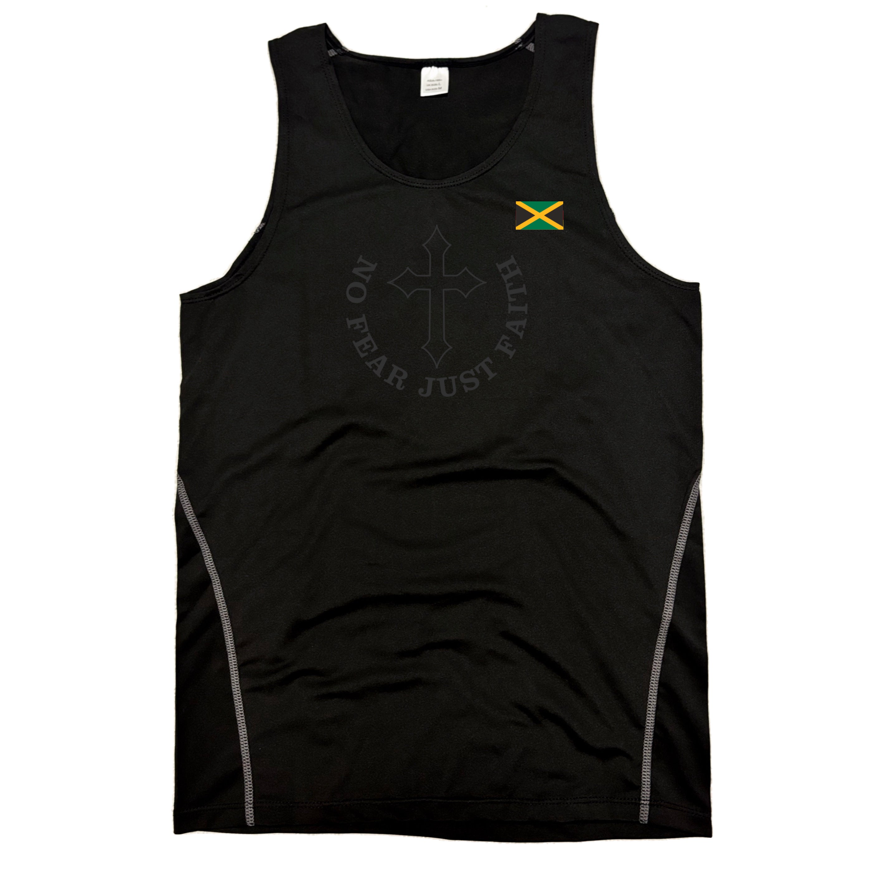Black on Black Flag Series Compression Tank Tops