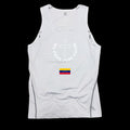 Centered white Flag Series Compression Tank Top- all countries