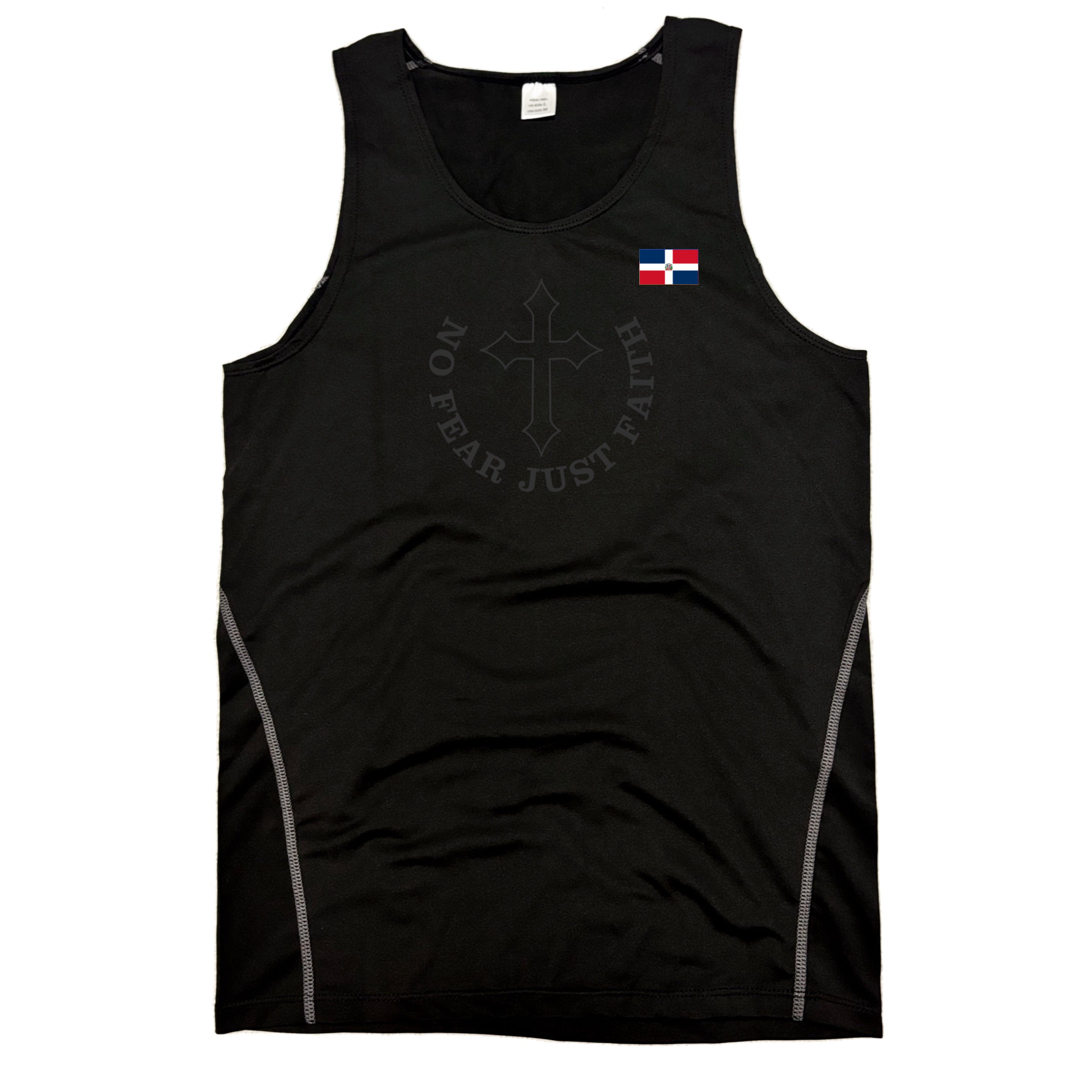 Black on Black Flag Series Compression Tank Tops