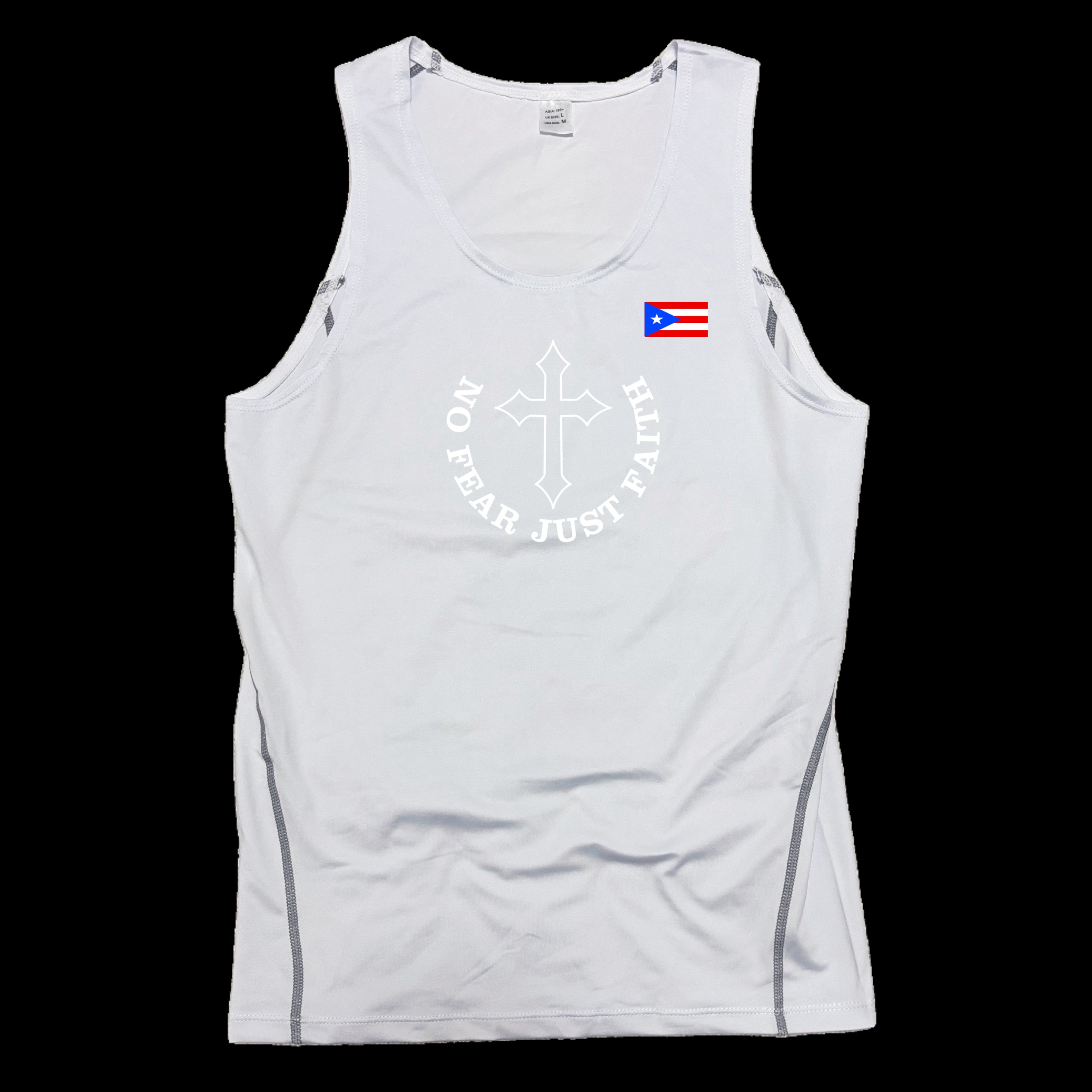 White on white Flag Series Compression Tank Tops