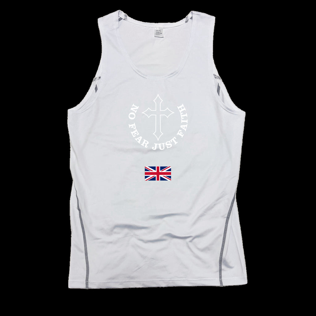 Centered white Flag Series Compression Tank Top- all countries