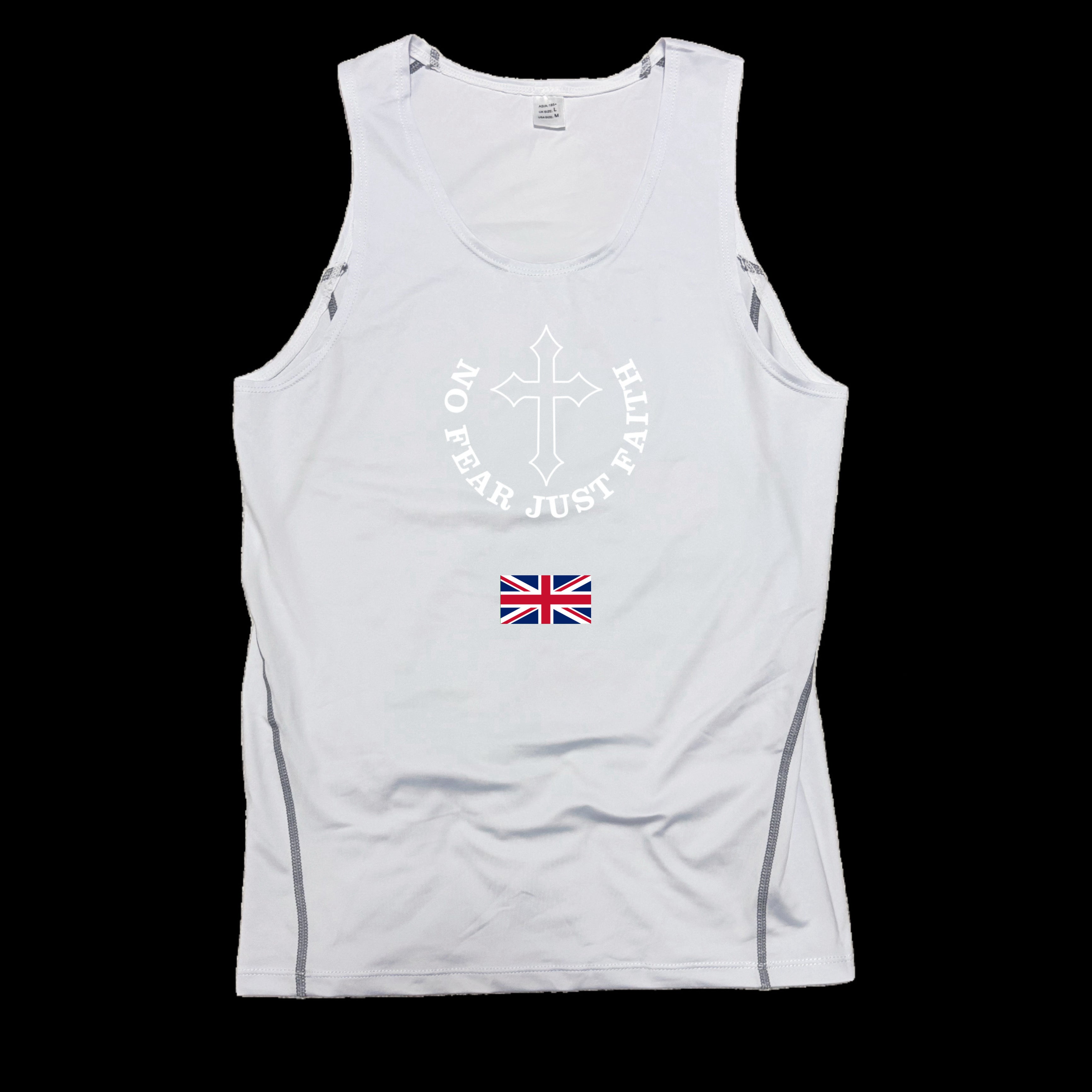 Centered white Flag Series Compression Tank Top- all countries