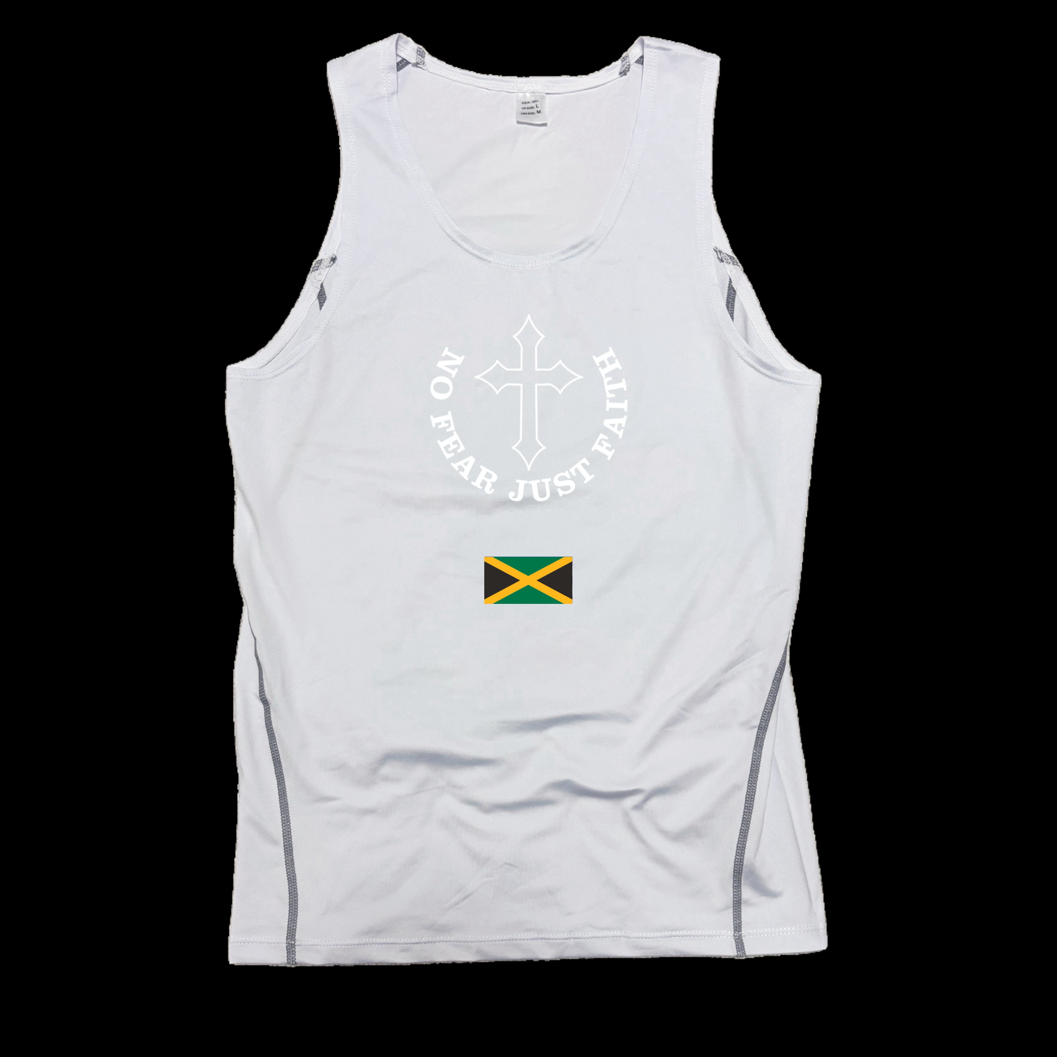Centered white Flag Series Compression Tank Top- all countries
