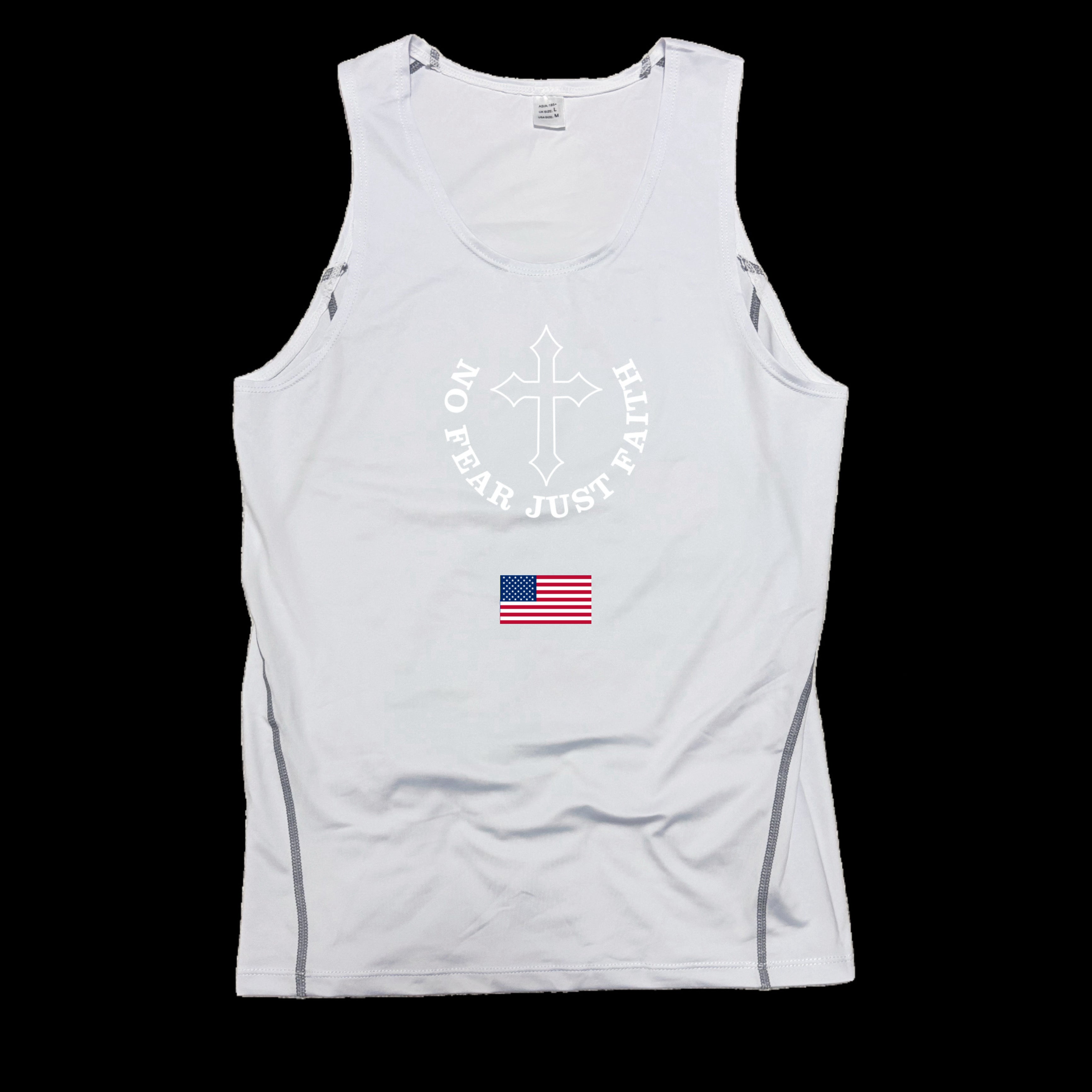 Centered white Flag Series Compression Tank Top- all countries