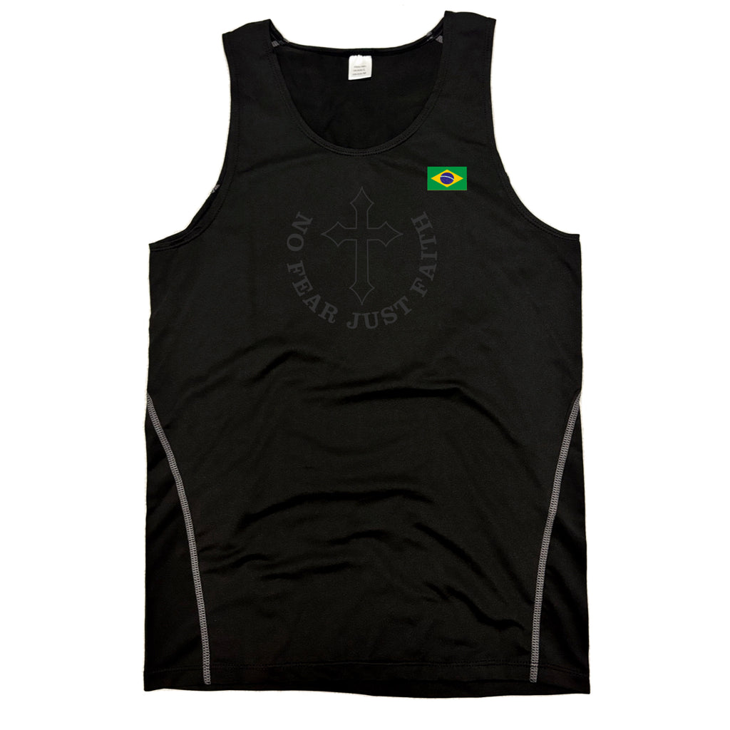Black on Black Flag Series Compression Tank Tops