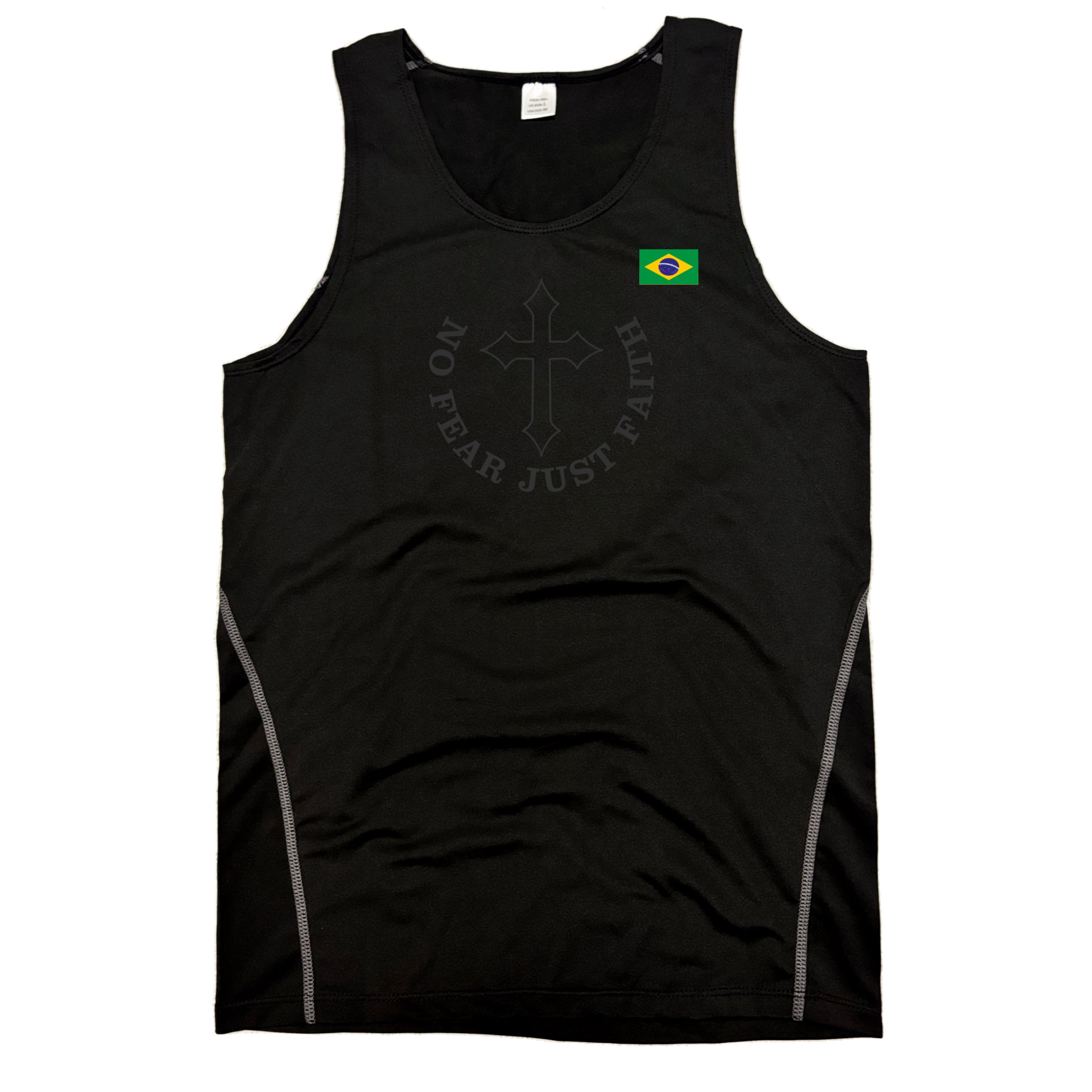 Black on Black Flag Series Compression Tank Tops