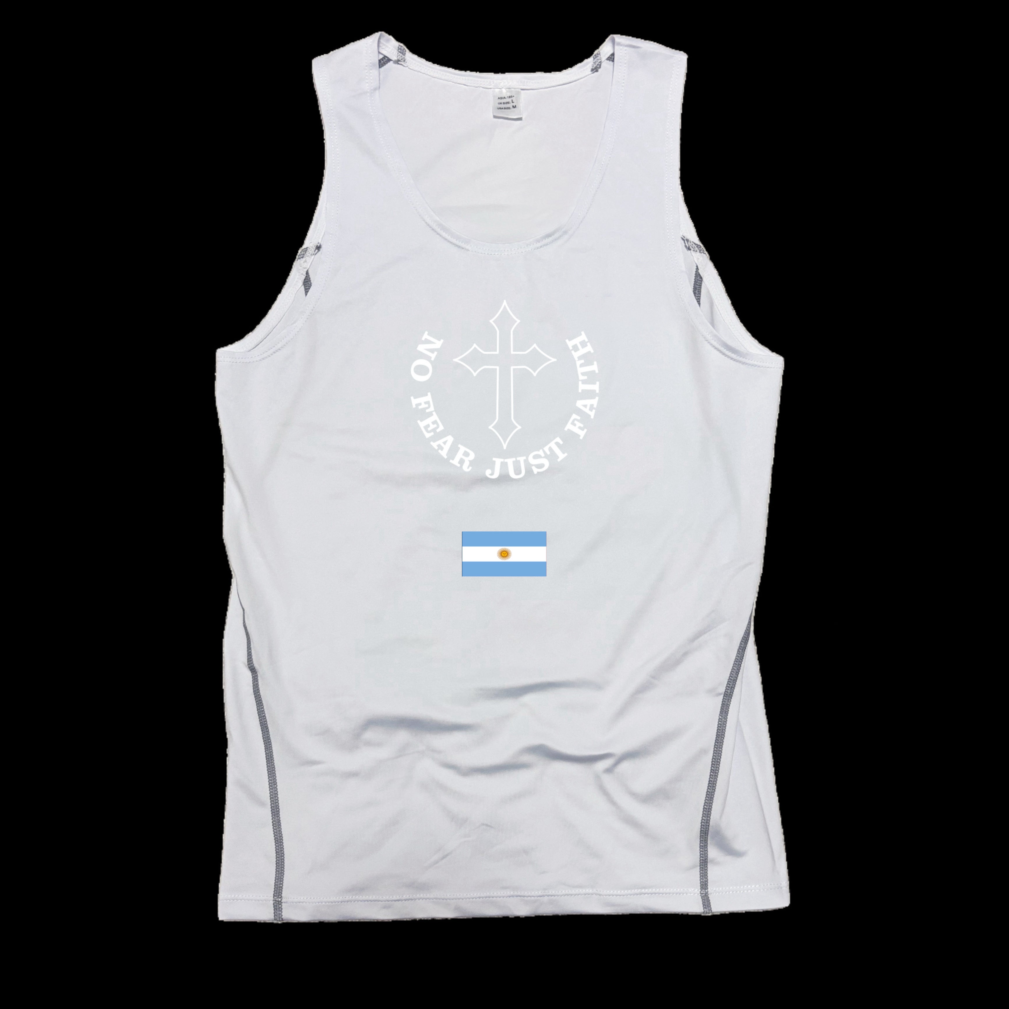 Centered white Flag Series Compression Tank Top- all countries