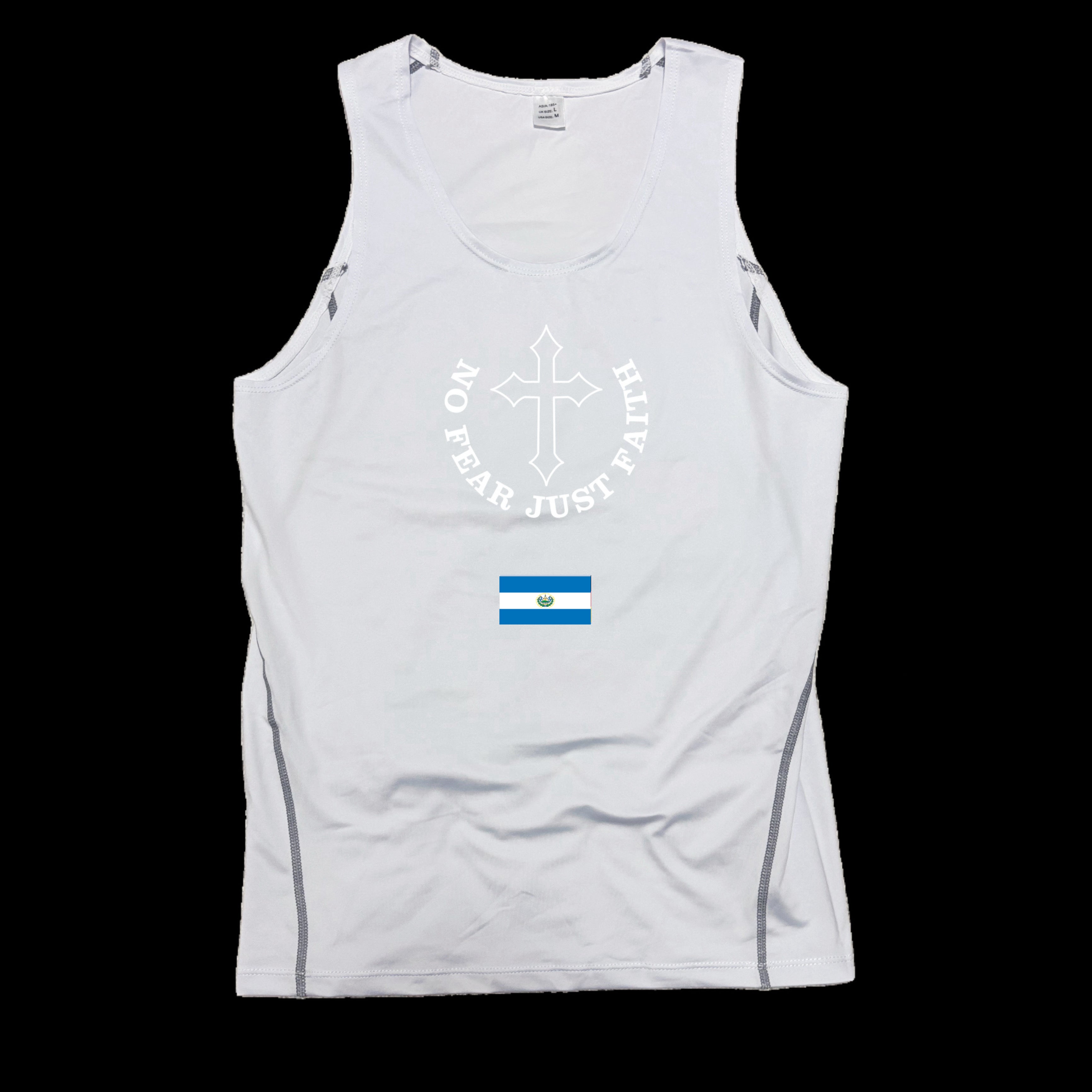 Centered white Flag Series Compression Tank Top- all countries