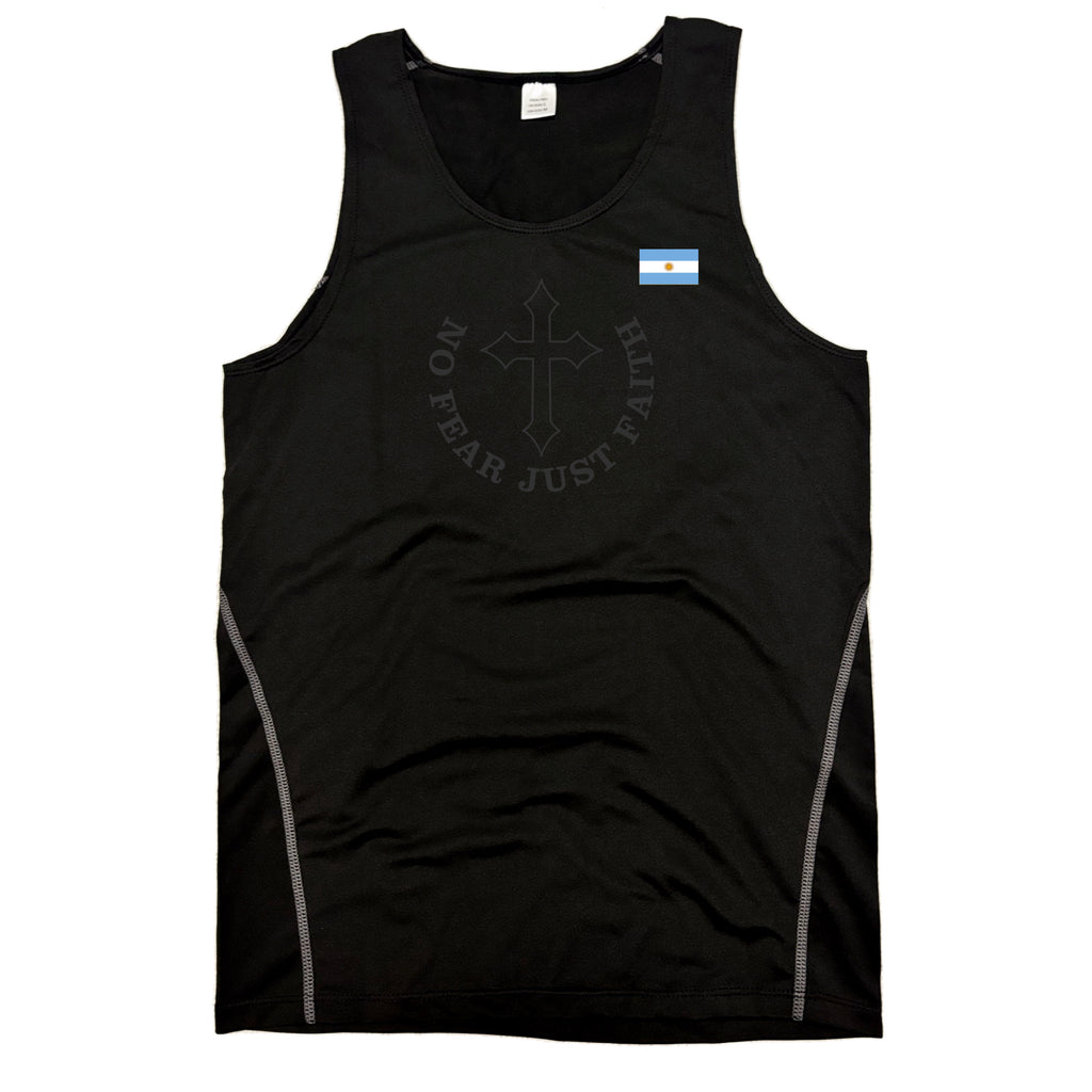 Black on Black Flag Series Compression Tank Tops