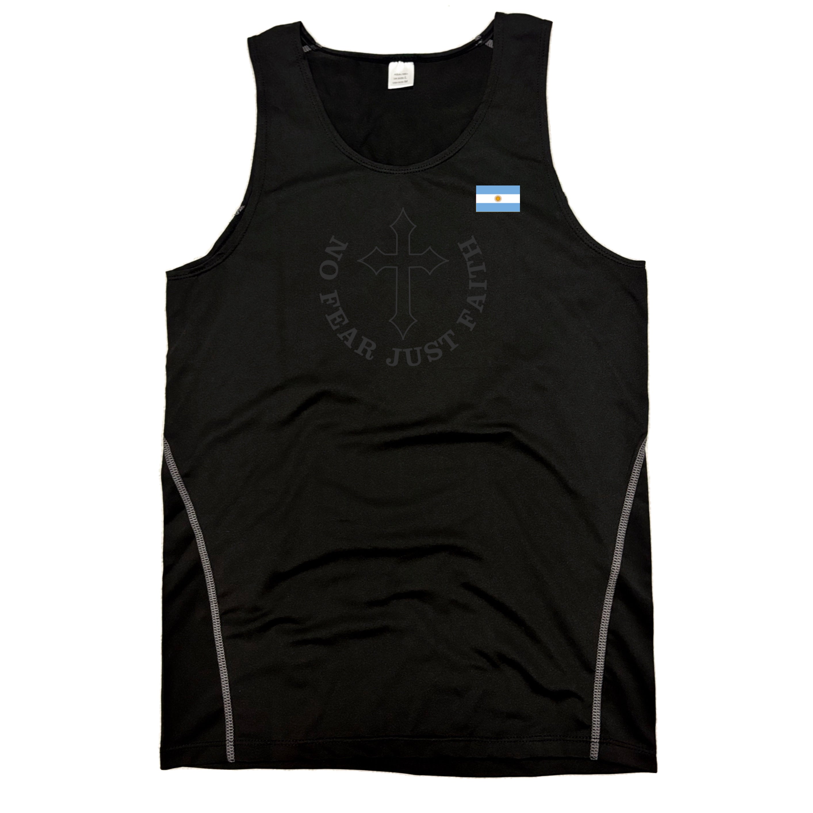 Black on Black Flag Series Compression Tank Tops