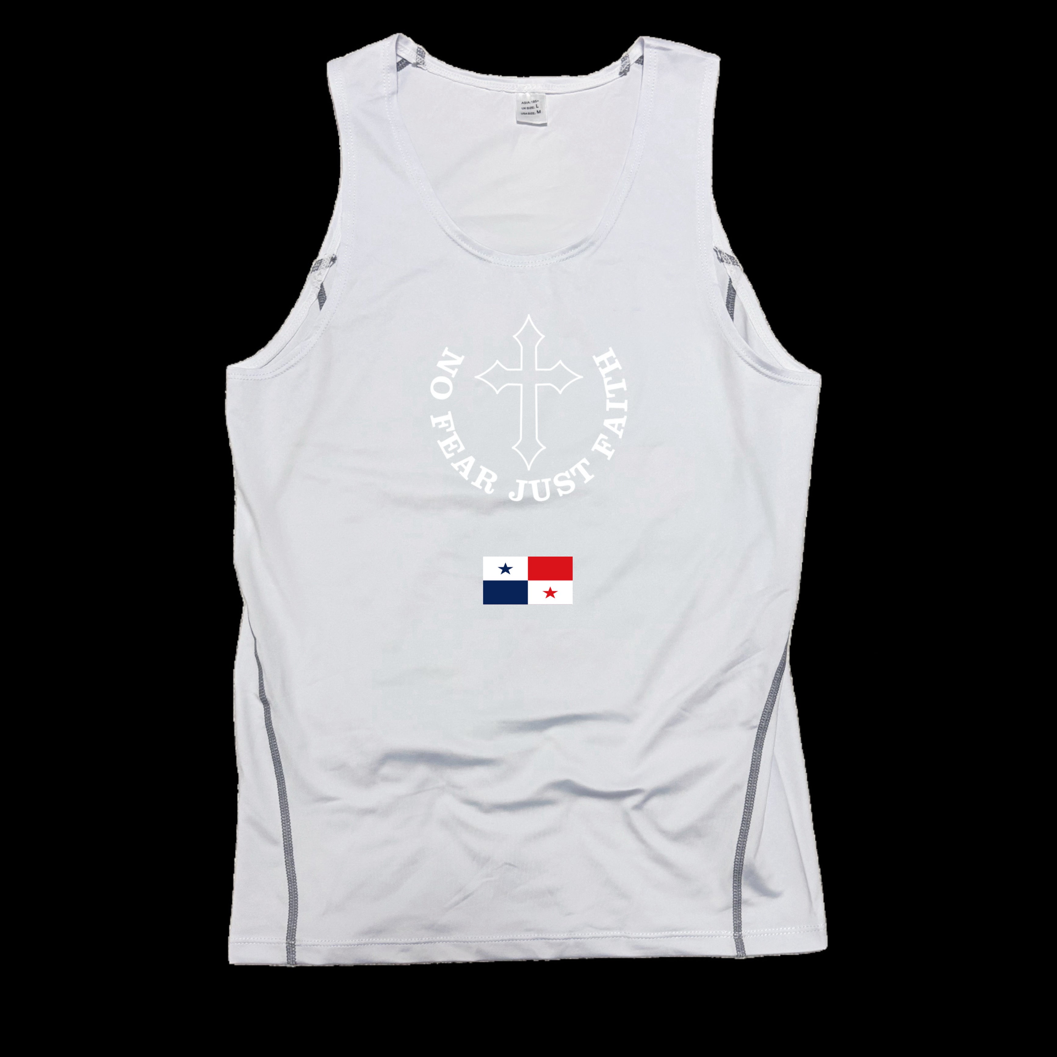 Centered white Flag Series Compression Tank Top- all countries