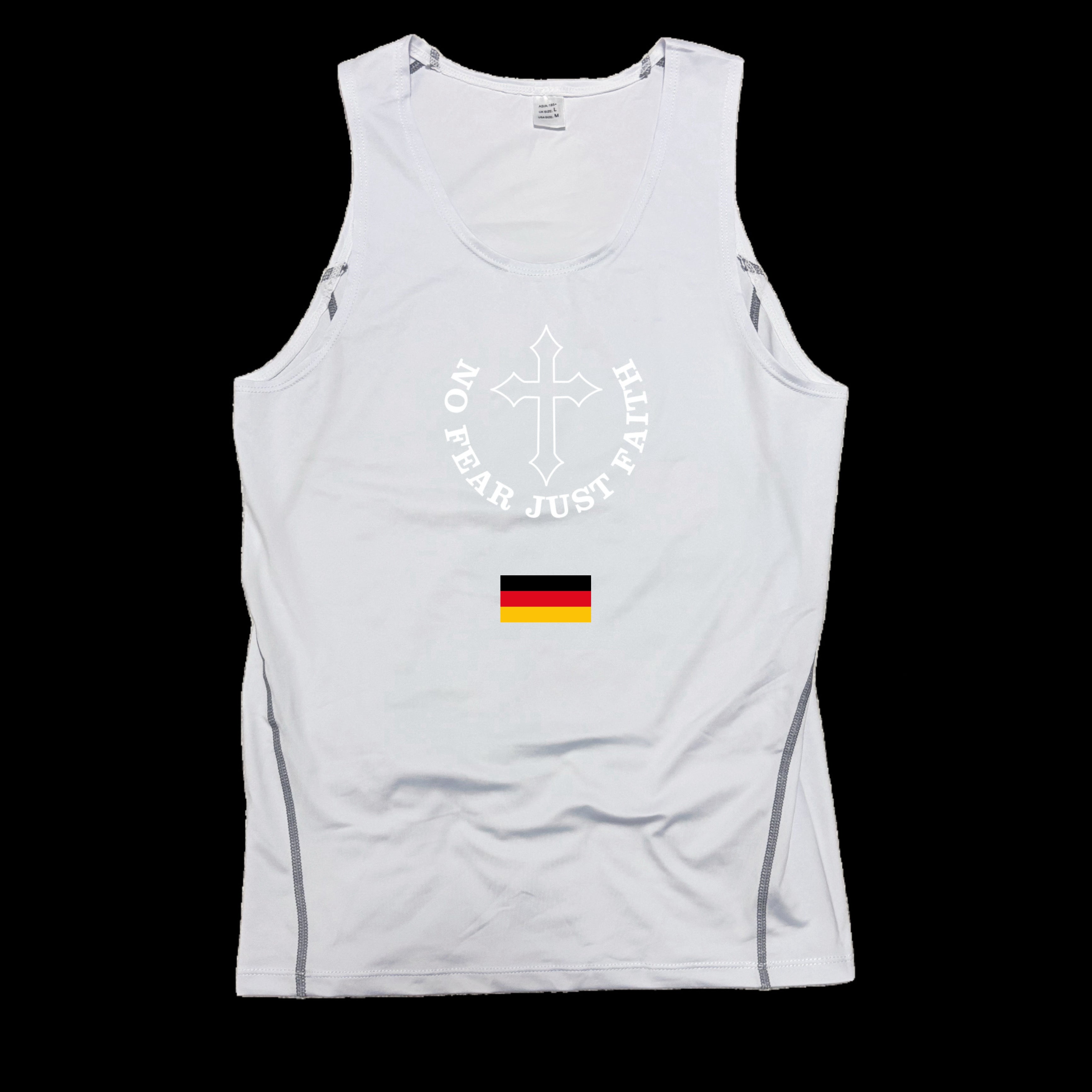 Centered white Flag Series Compression Tank Top- all countries