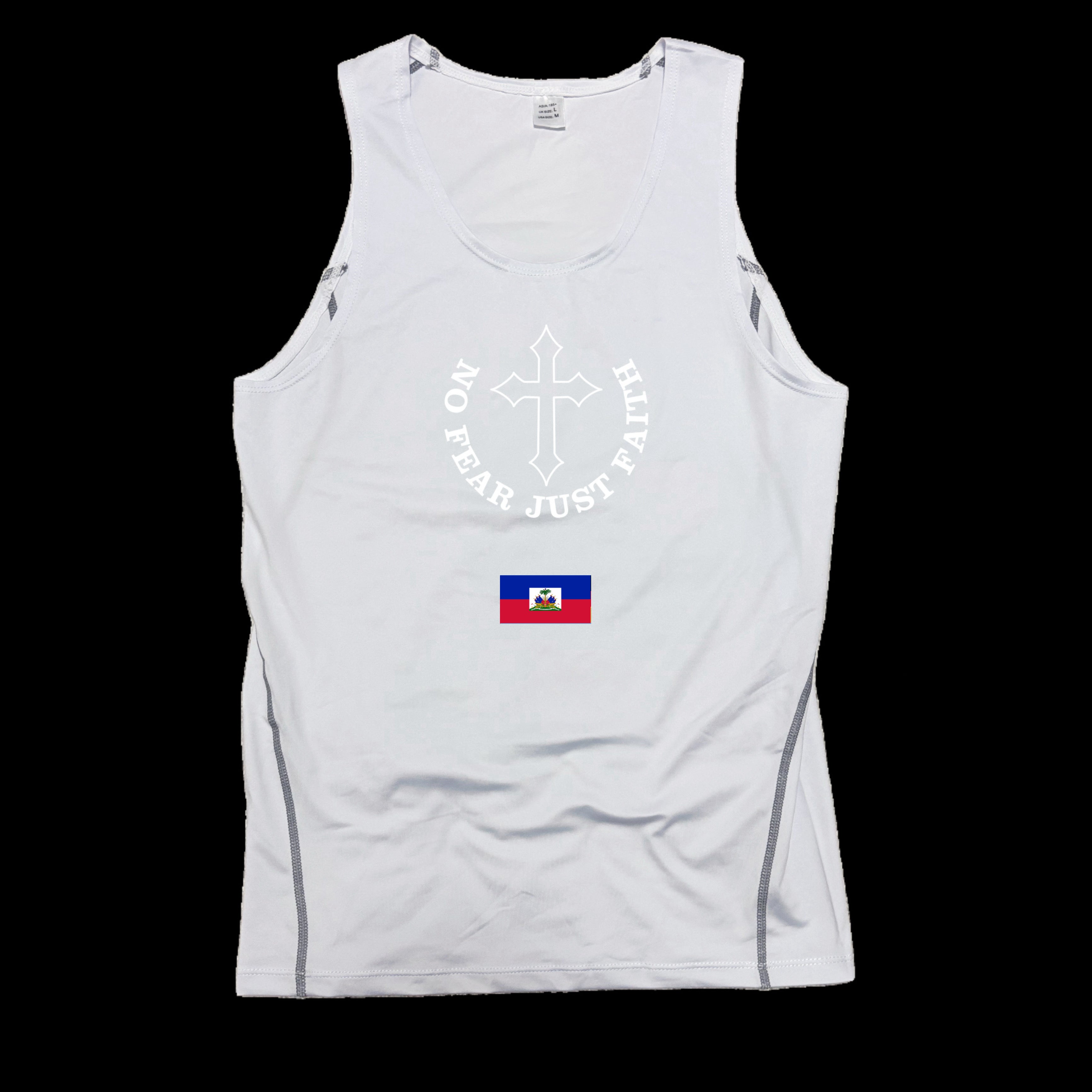 Centered white Flag Series Compression Tank Top- all countries