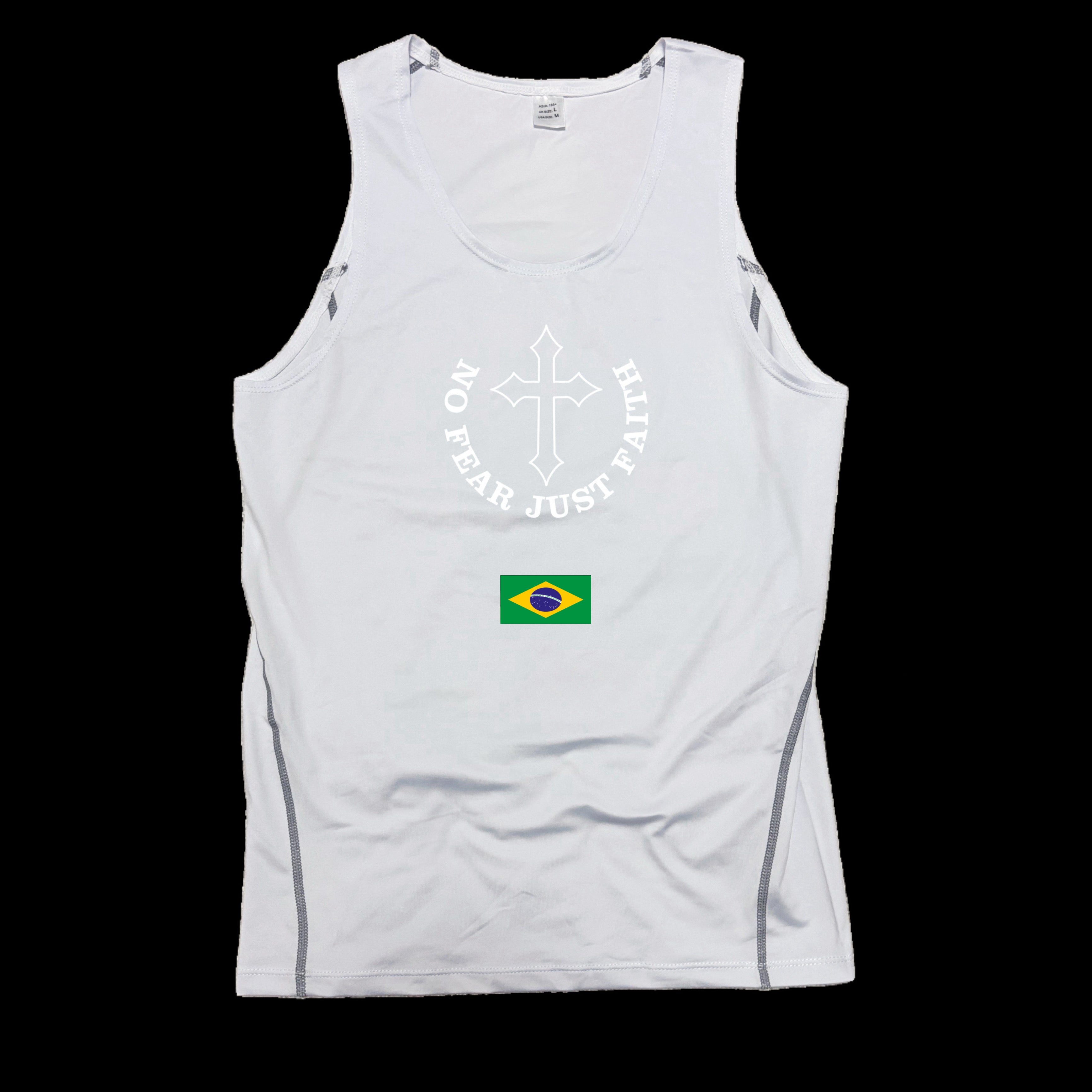 Centered white Flag Series Compression Tank Top- all countries