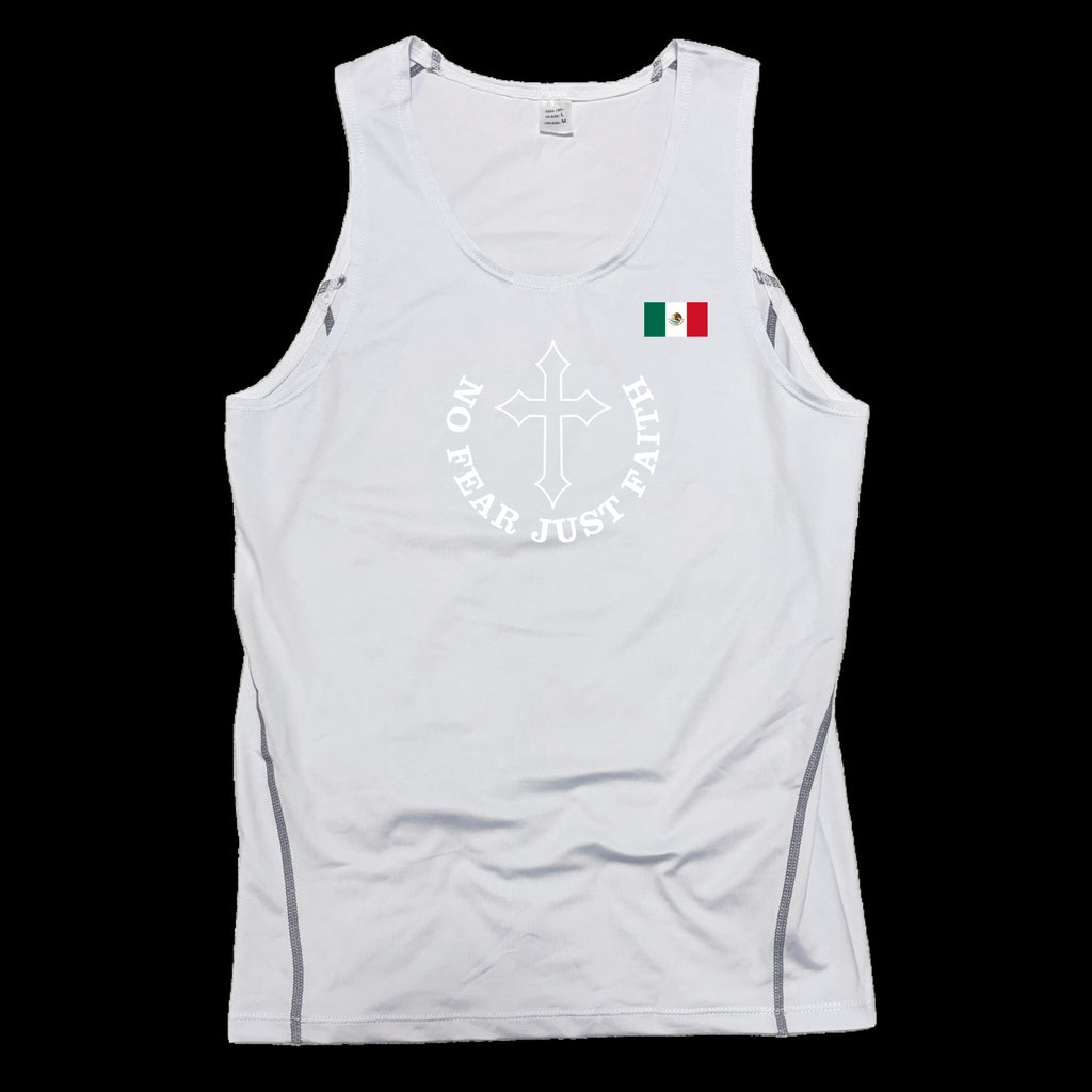White on white Flag Series Compression Tank Tops