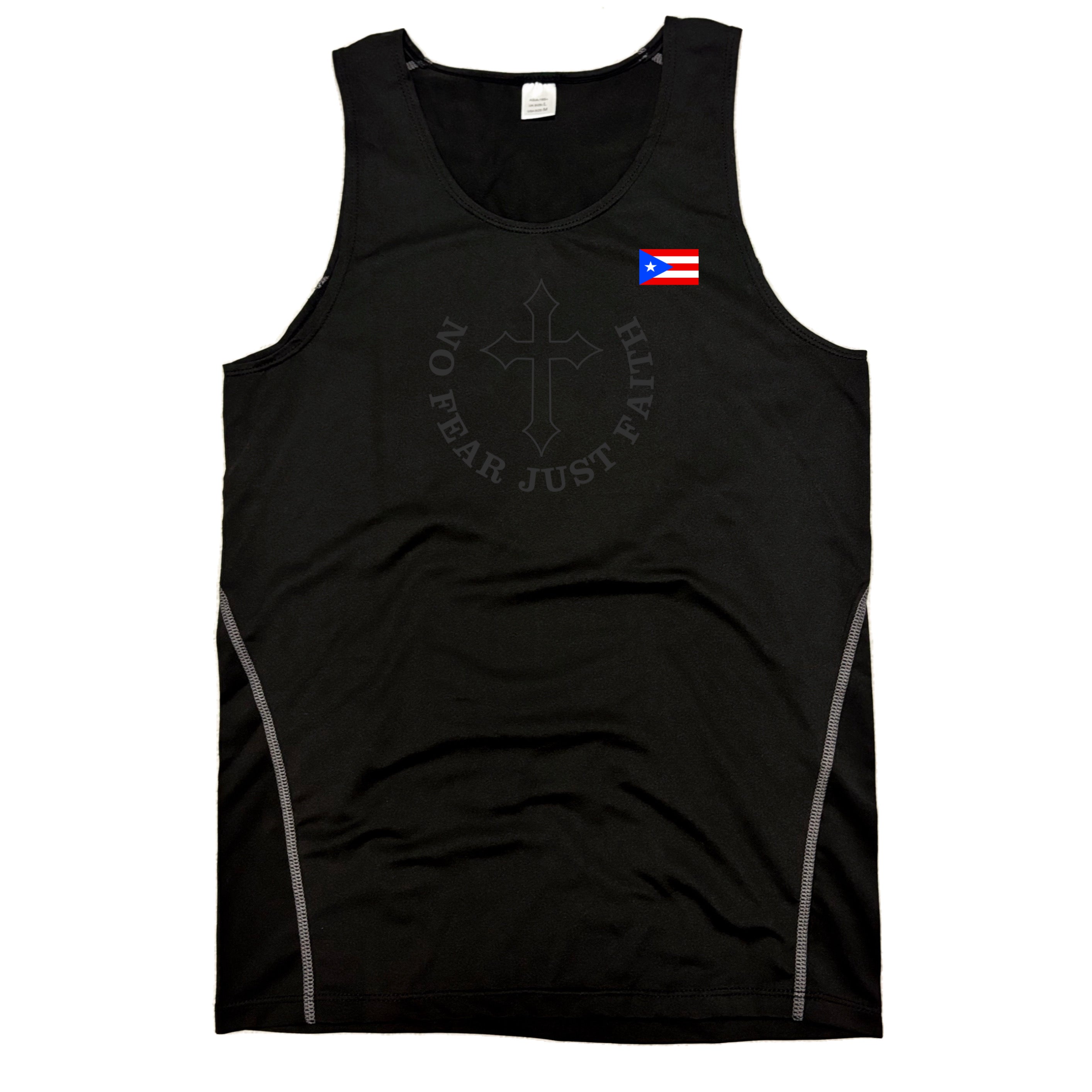 Black on Black Flag Series Compression Tank Tops