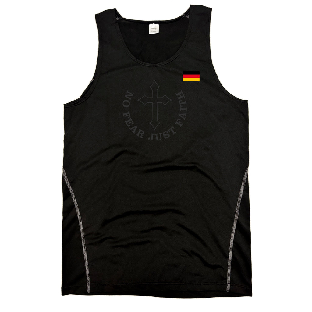 Black on Black Flag Series Compression Tank Tops
