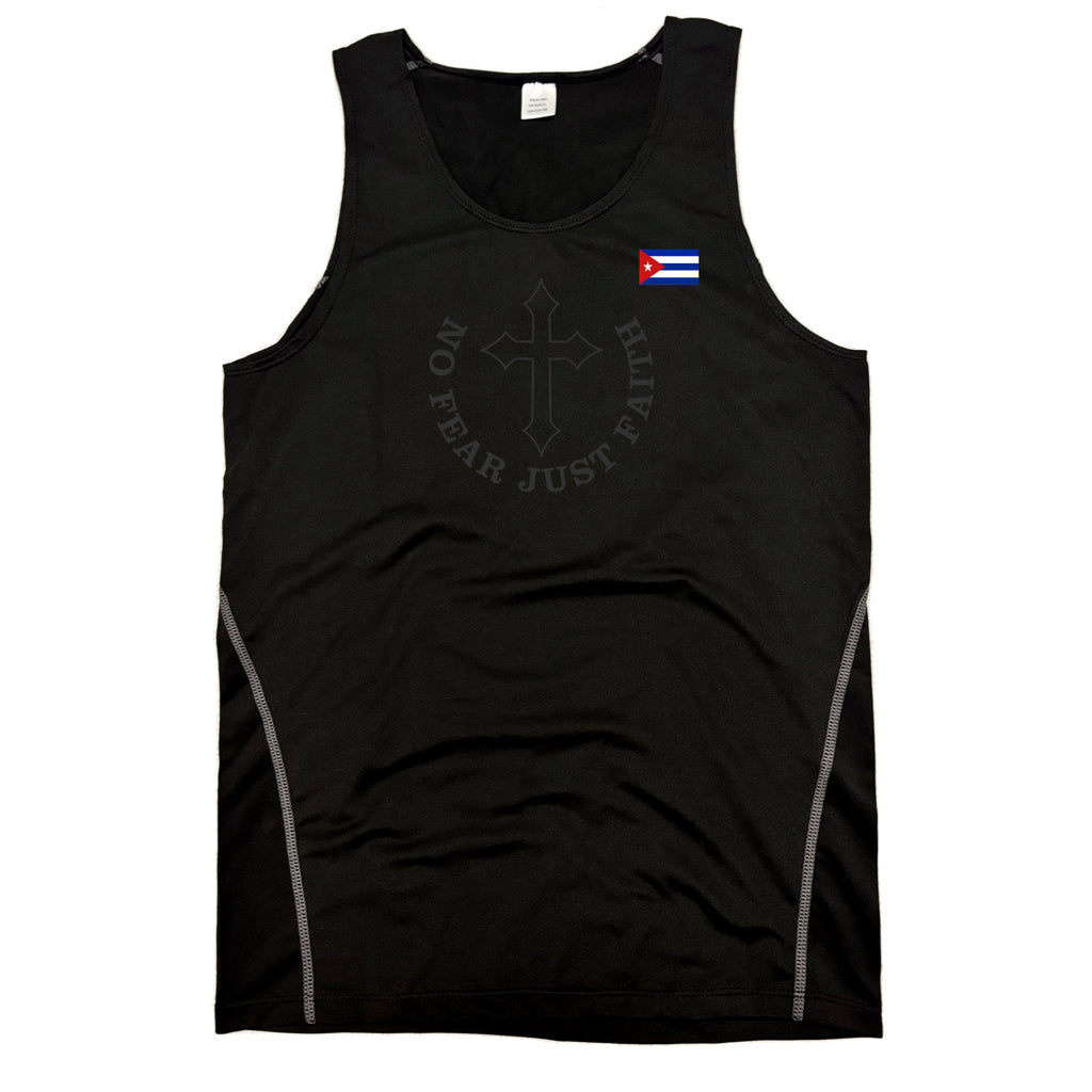 Black on Black Flag Series Compression Tank Tops