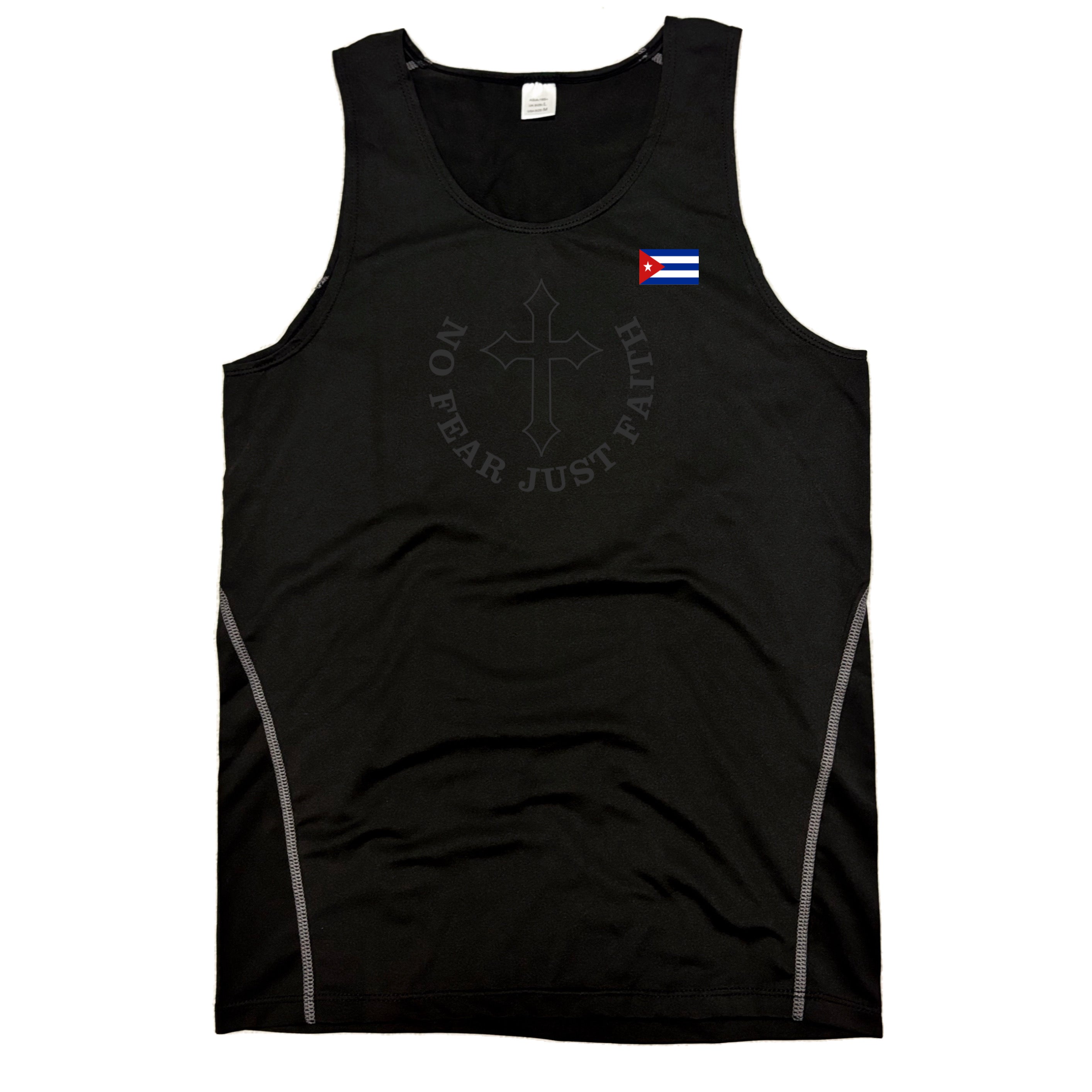 Black on Black Flag Series Compression Tank Tops