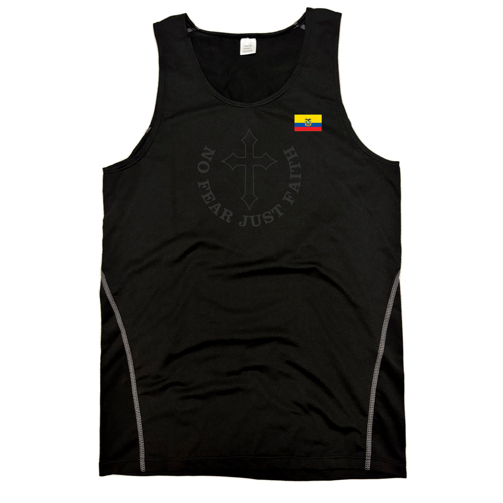Black on Black Flag Series Compression Tank Tops