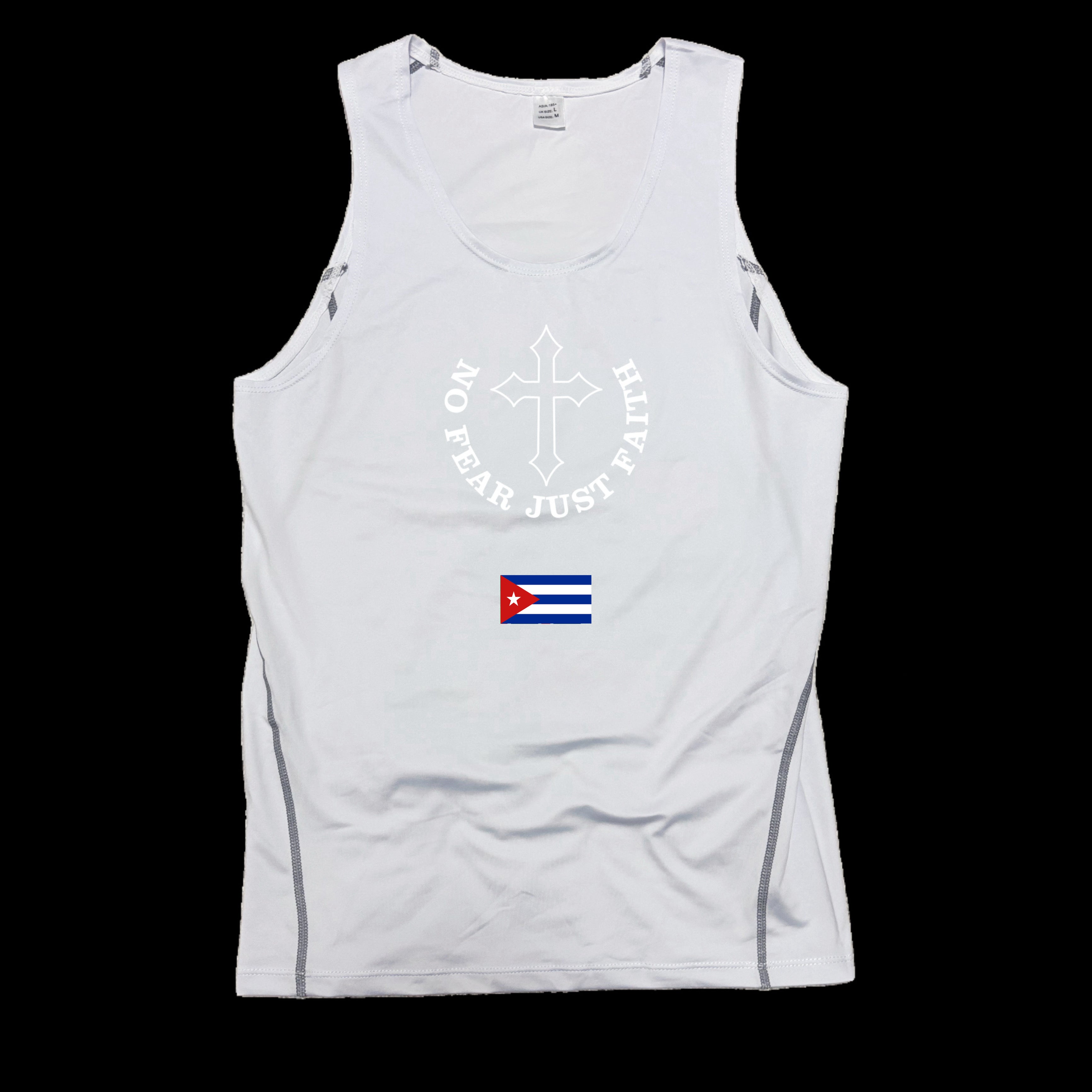 Centered white Flag Series Compression Tank Top- all countries