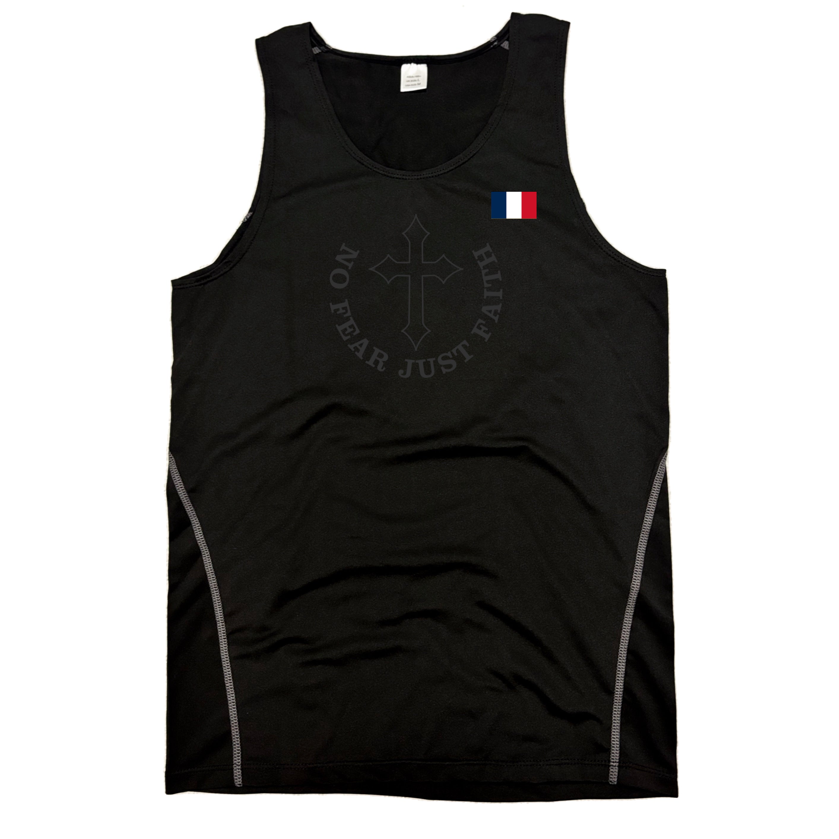 Black on Black Flag Series Compression Tank Tops
