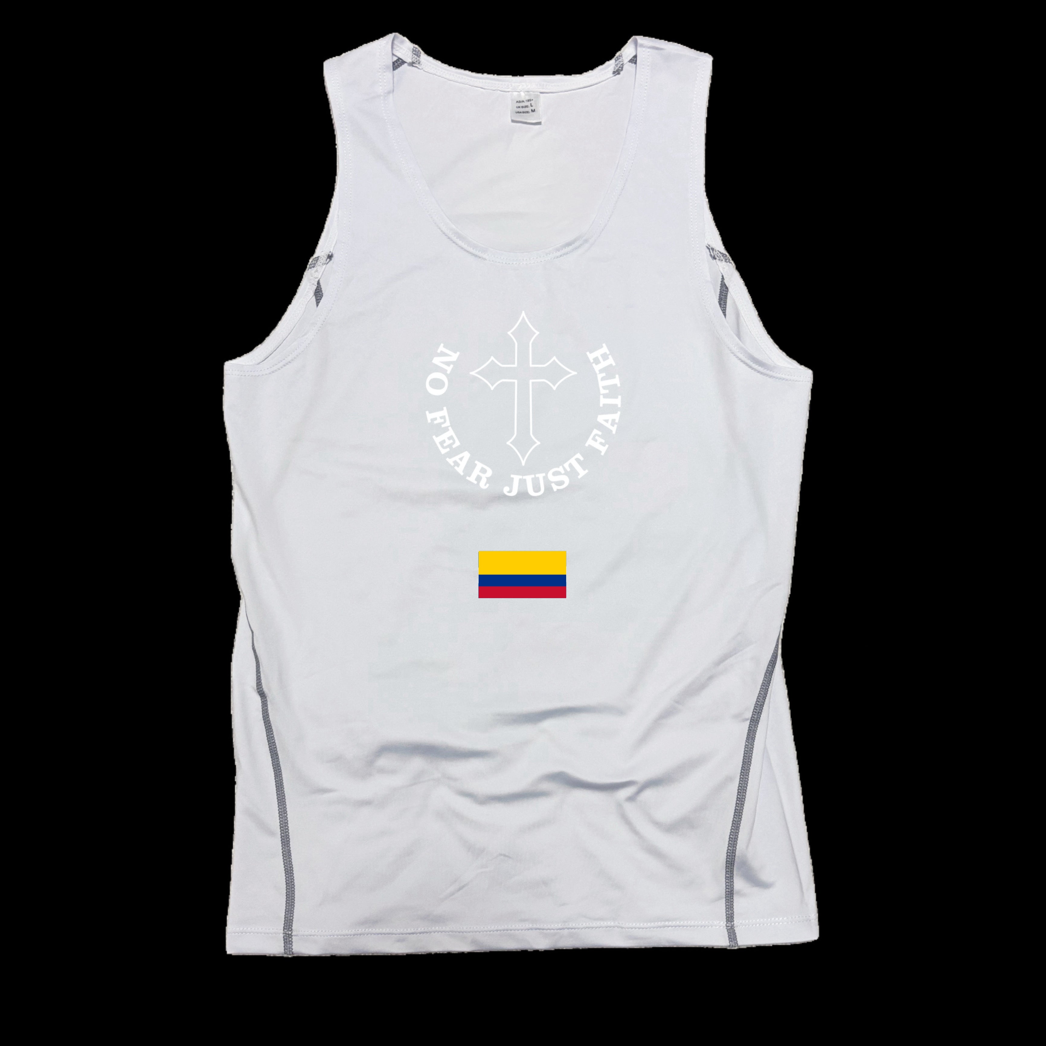 Centered white Flag Series Compression Tank Top- all countries