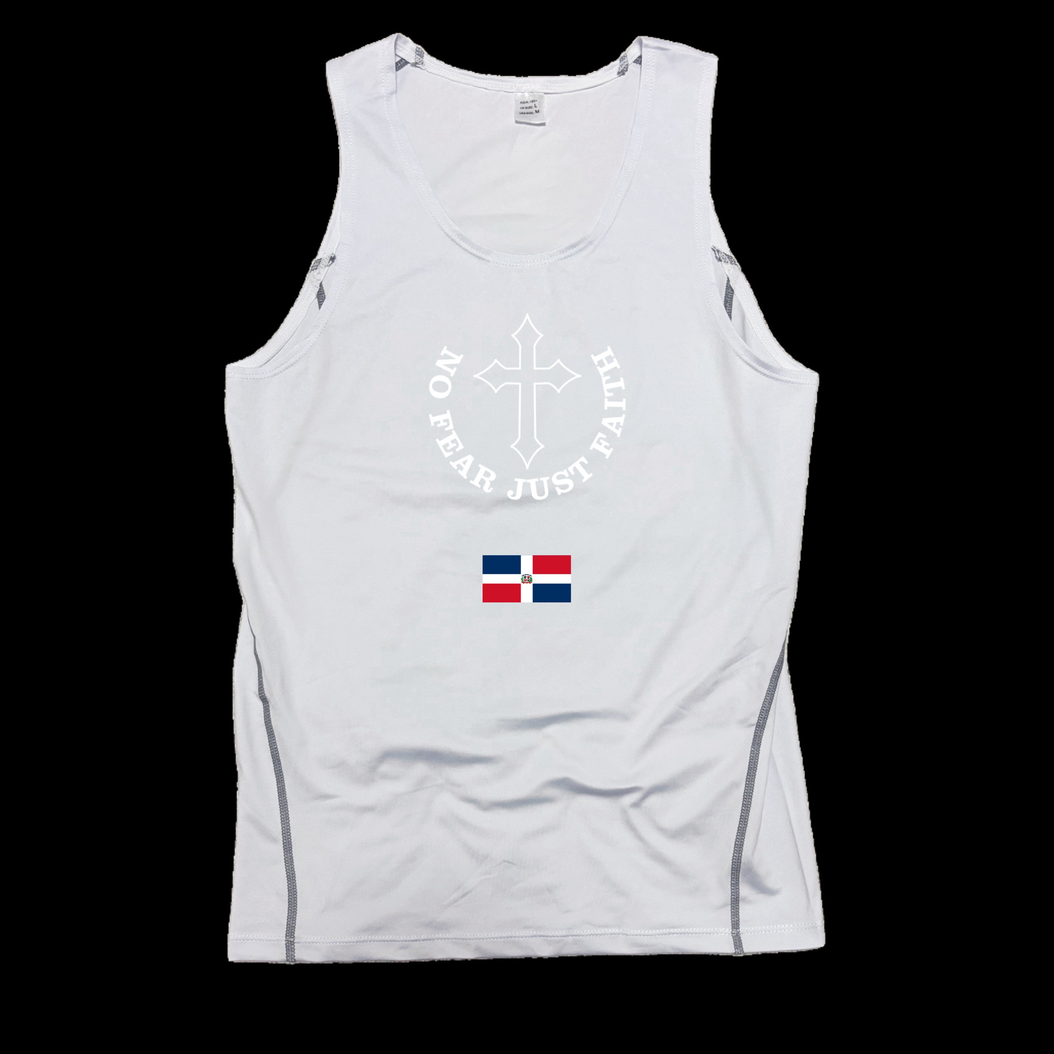 Centered white Flag Series Compression Tank Top- all countries