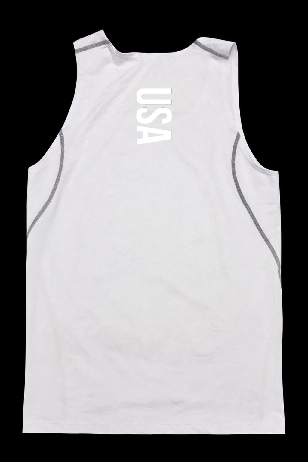 White on white USA Compression Tank Top
