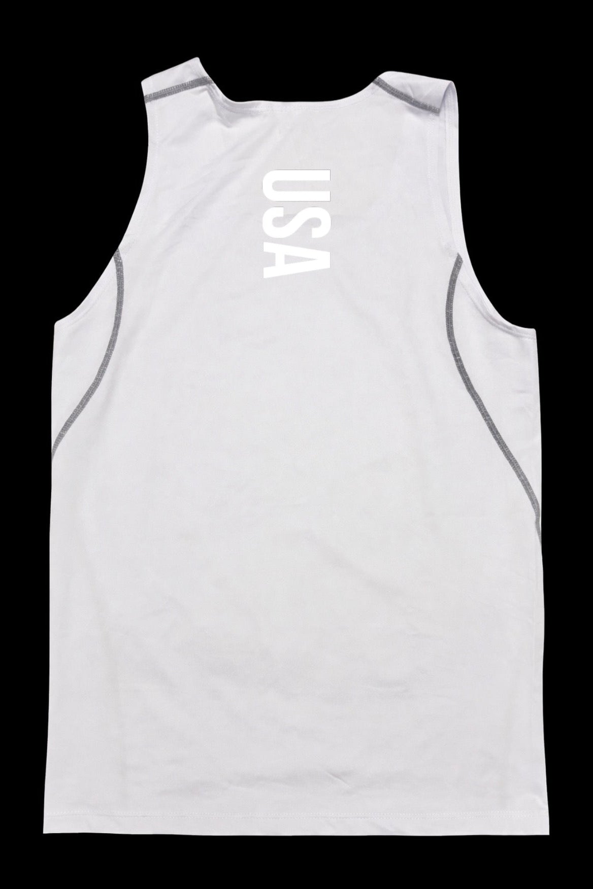 White on white USA Compression Tank Top