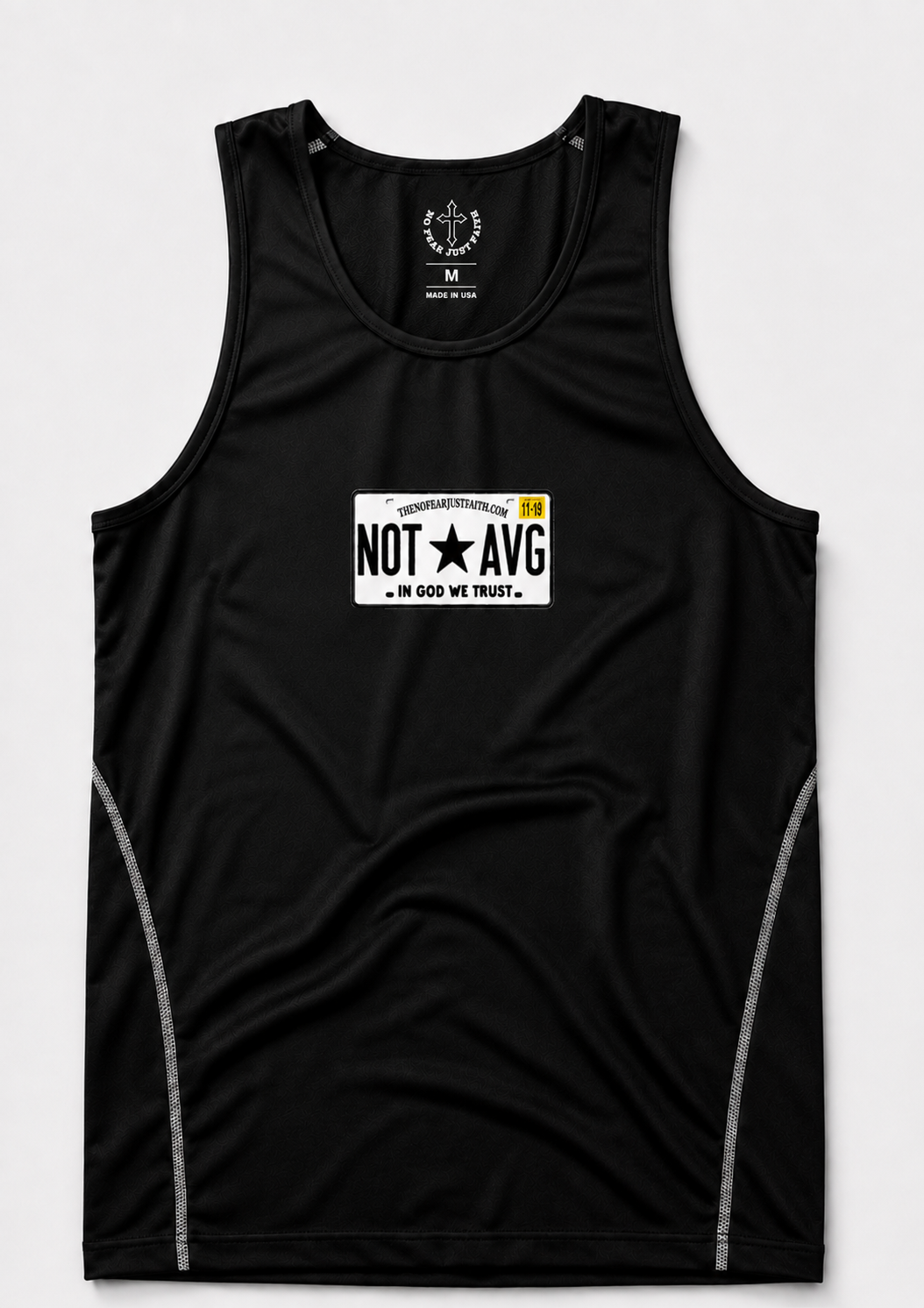 “NOT★AVG” B&W LP. Compression Tank Top