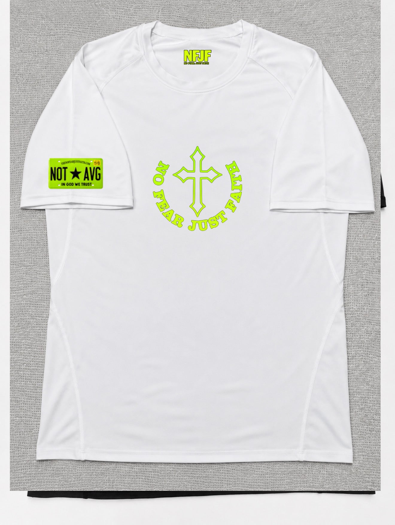 “NOT AVG” Volt Green Compression Shirt