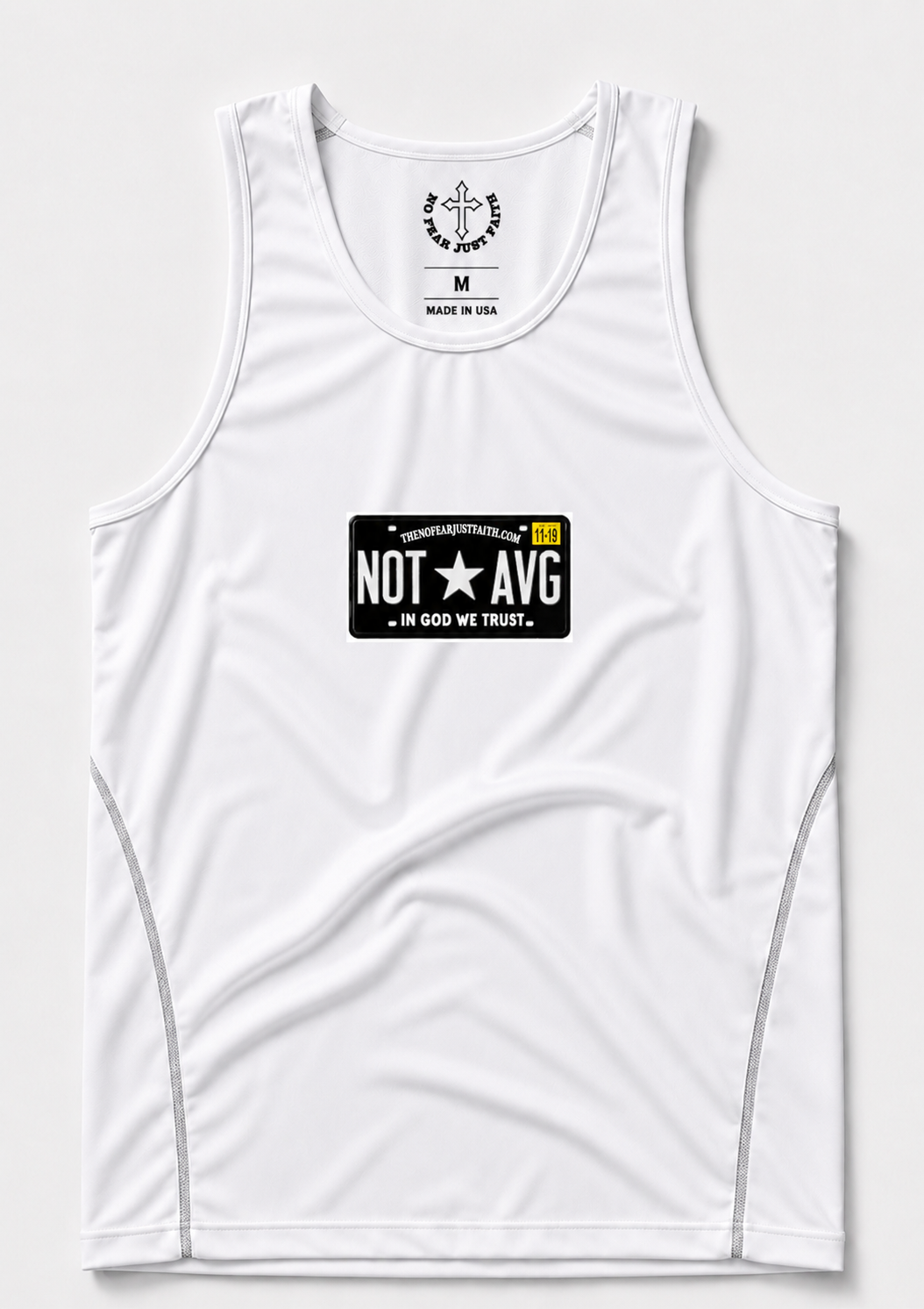 “NOT★AVG” B&W LP. Compression Tank Top