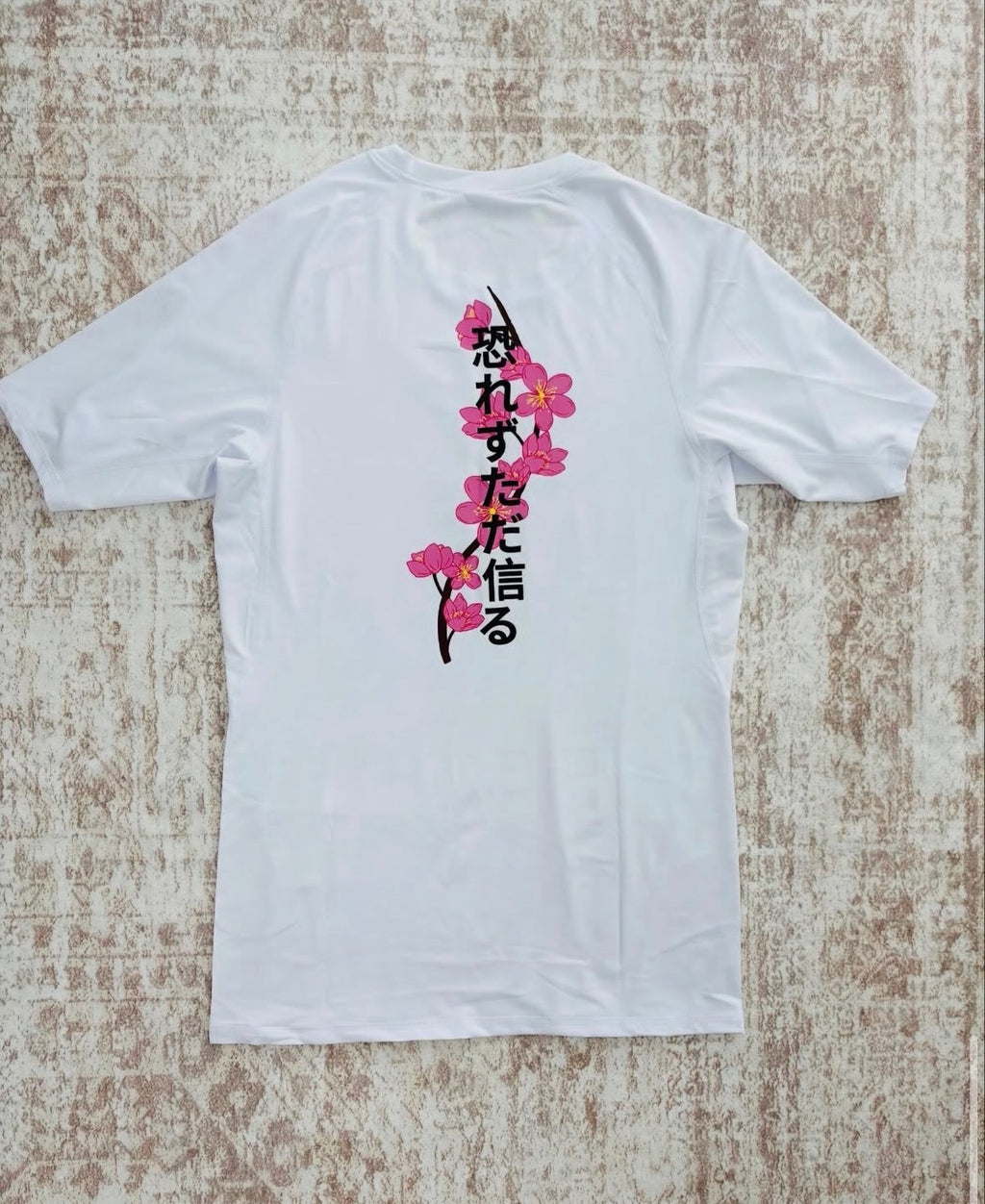 White Cherry Blossom Compression Shirt